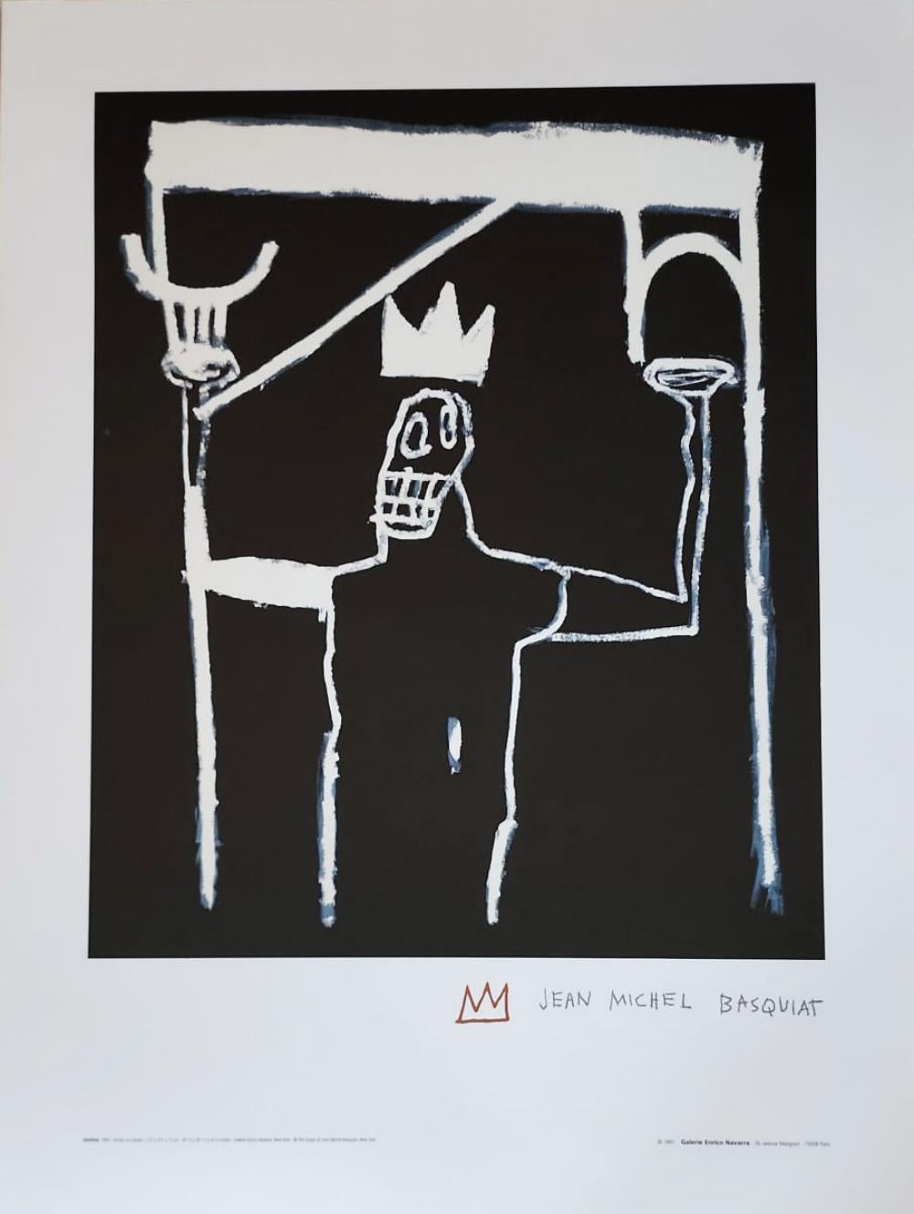 after Jean-Michel Basquiat Interior Print - JEAN MICHEL BASQUIAT, 'UNTITLED 1997' VERY RARE LIMITED EDITION ESTATE LITHO.