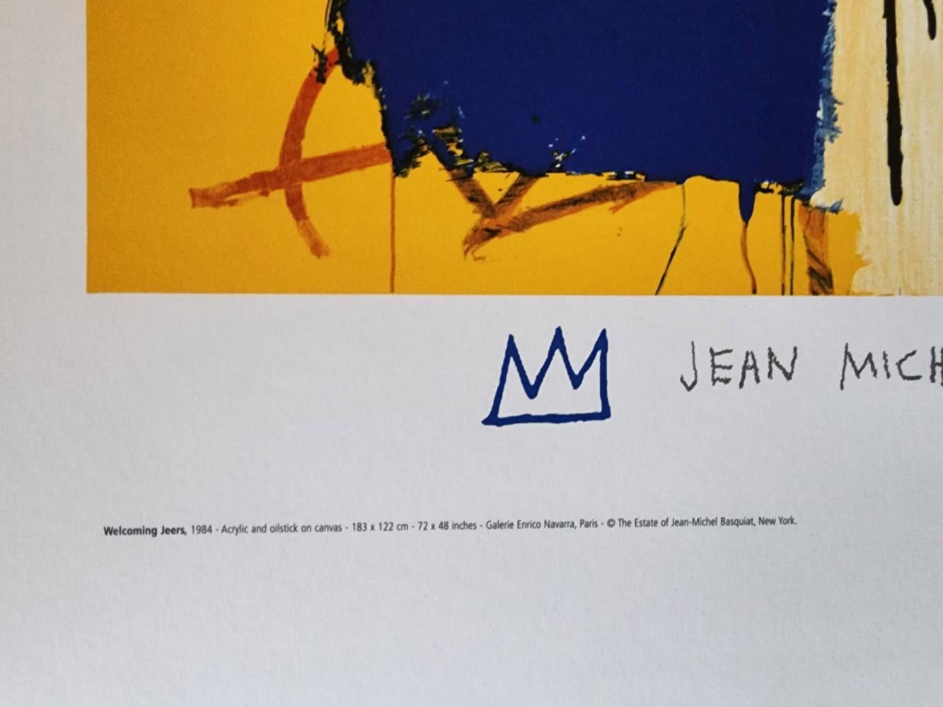 JEAN MICHEL BASQUIAT, « WELCOMING JEERS 1997 » ÉDITION LIMITÉE VERY RARE ESTATE LI - Pop Art Print par after Jean-Michel Basquiat