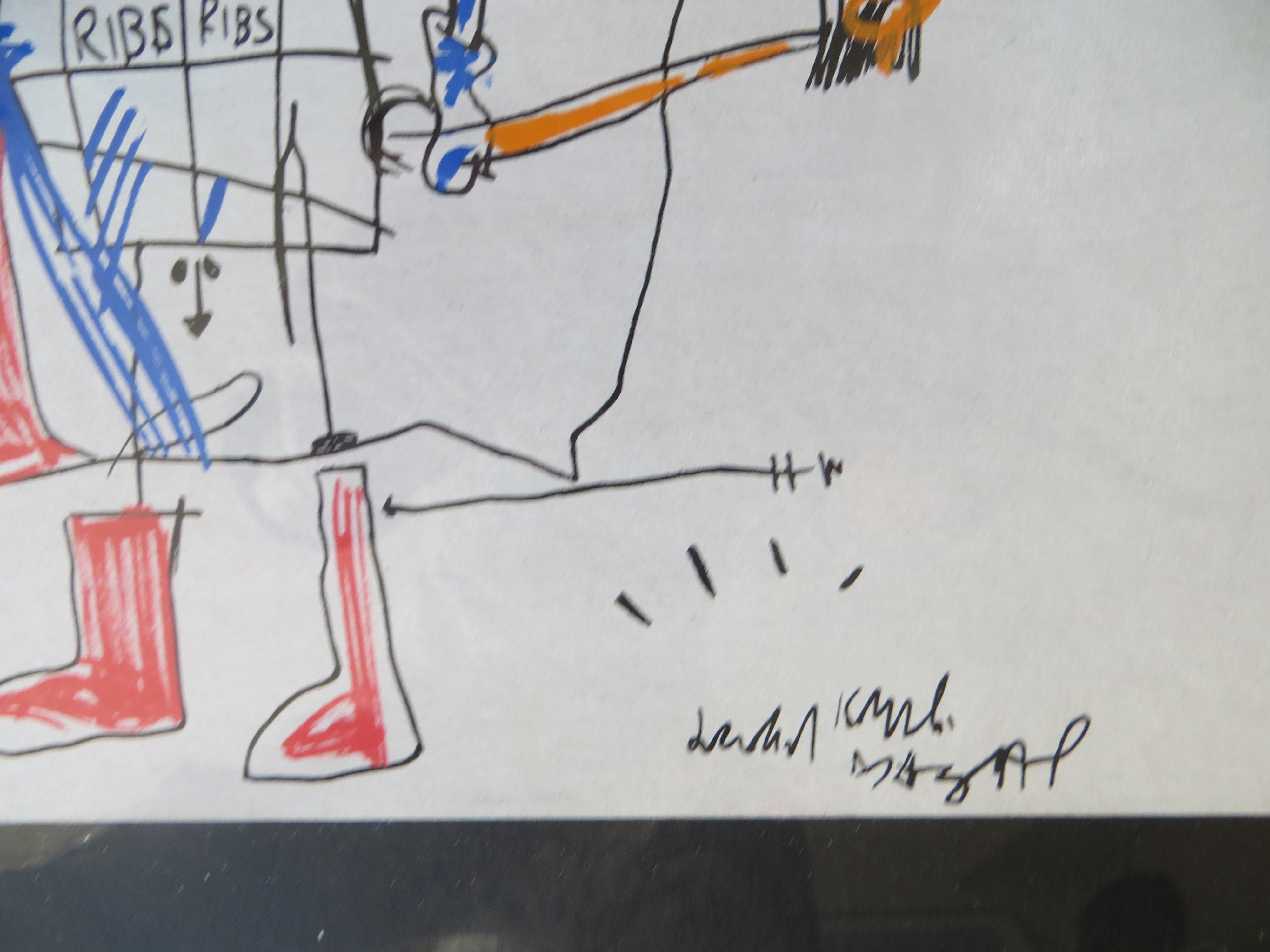 „Ribs, Ribs“, Mixed Media nach Jean Michel Basquiat  2