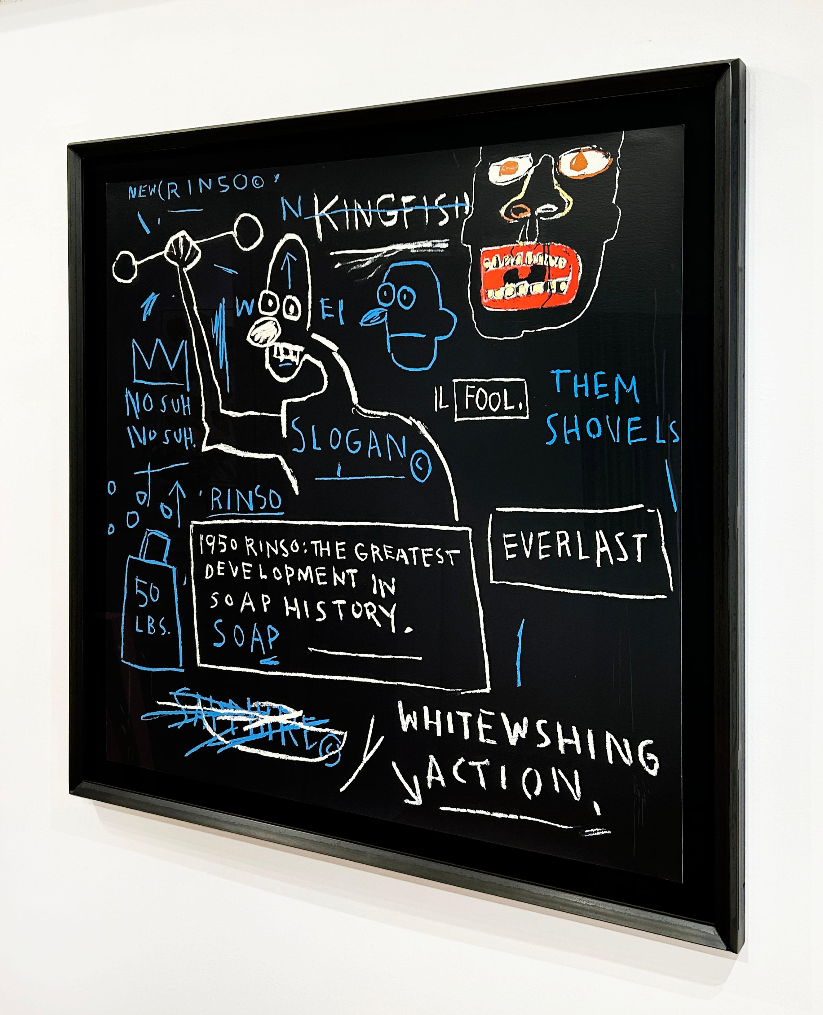 Künstler:  Basquiat, Jean Michel
Titel:  Rinso
Datum: 1982/2001
Medium:  Siebdruck
Ungerahmt Abmessungen:  40 x 40