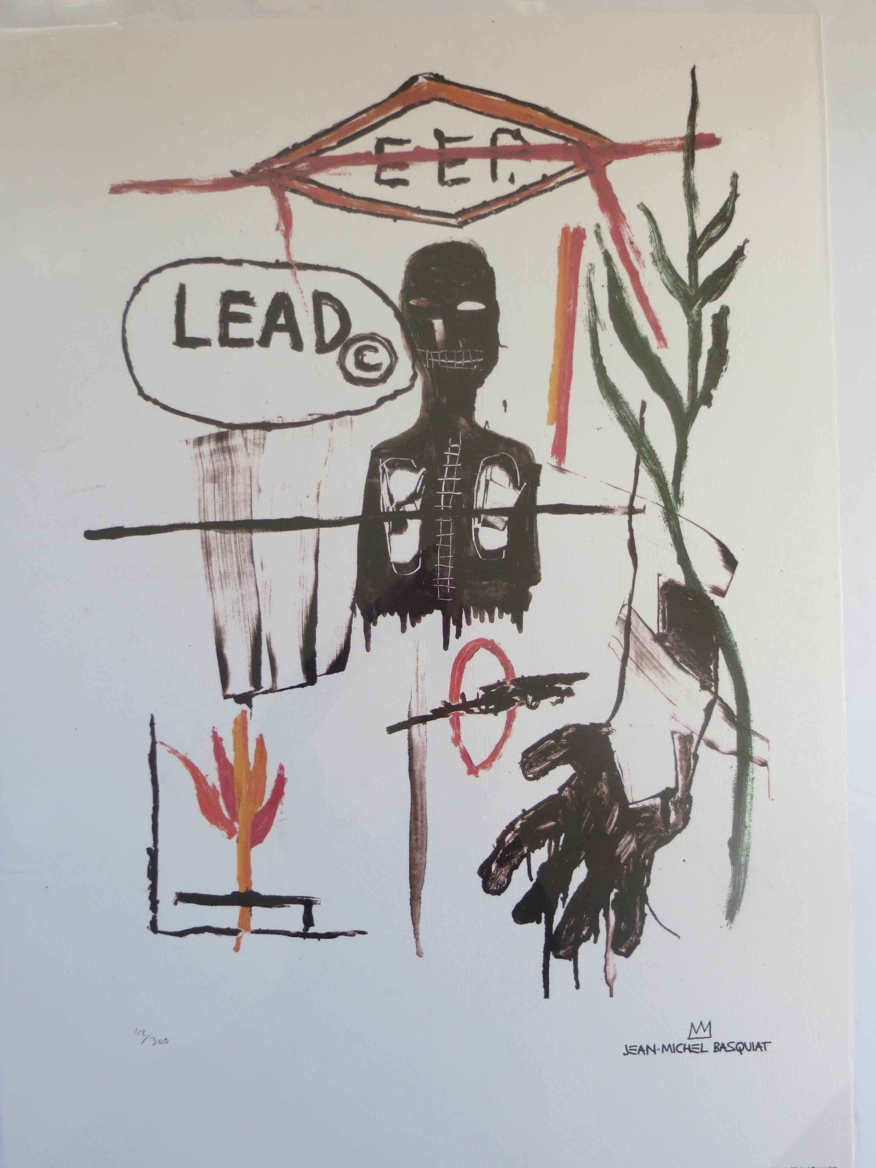 after Jean-Michel Basquiat Figurative Print - The Estate of Jean-Michel Basquiat,  Lithograph 112/300