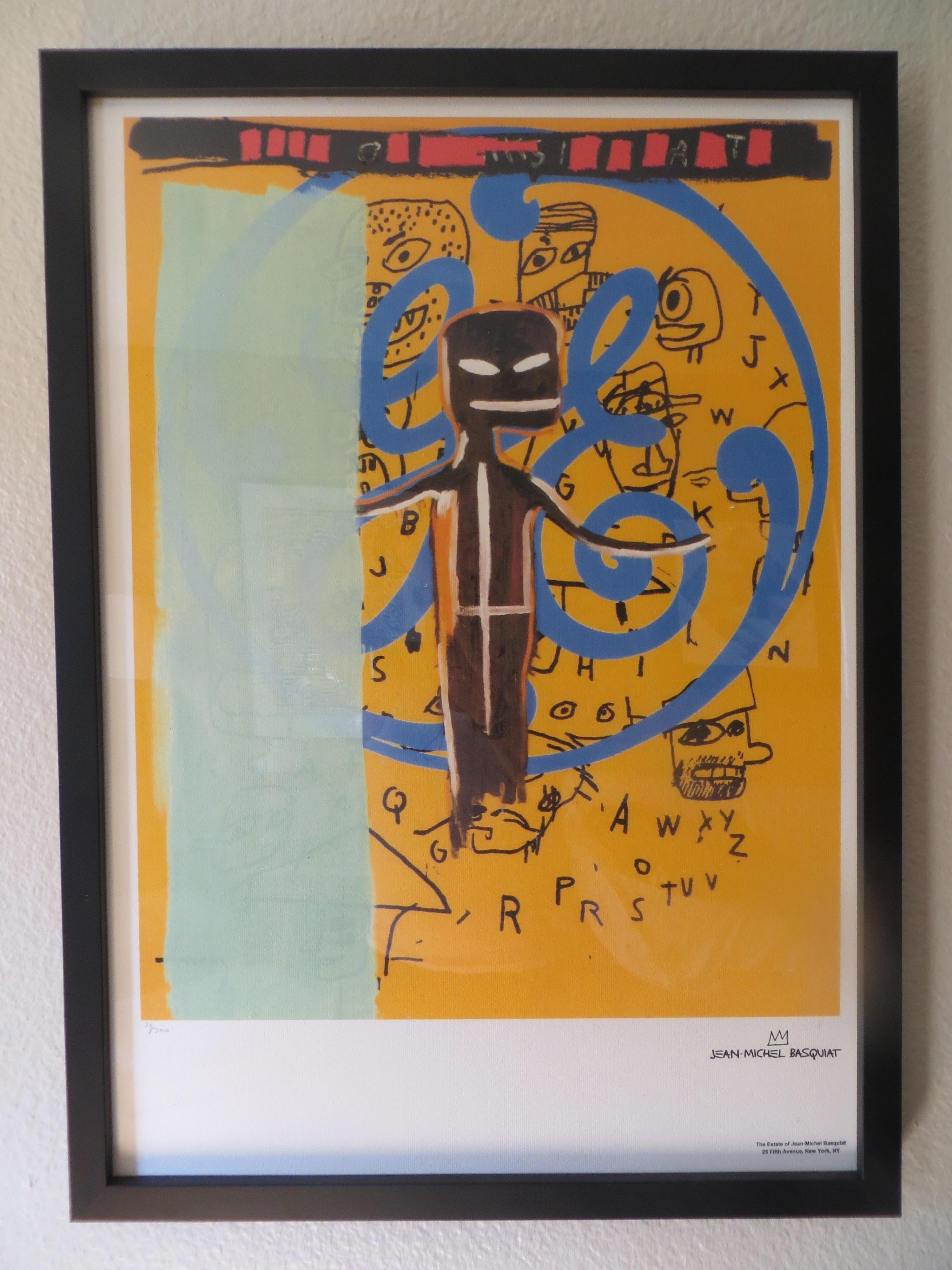 after Jean-Michel Basquiat Figurative Print - The Estate of Jean-Michel Basquiat Lithograph, 29/300 Ltd 