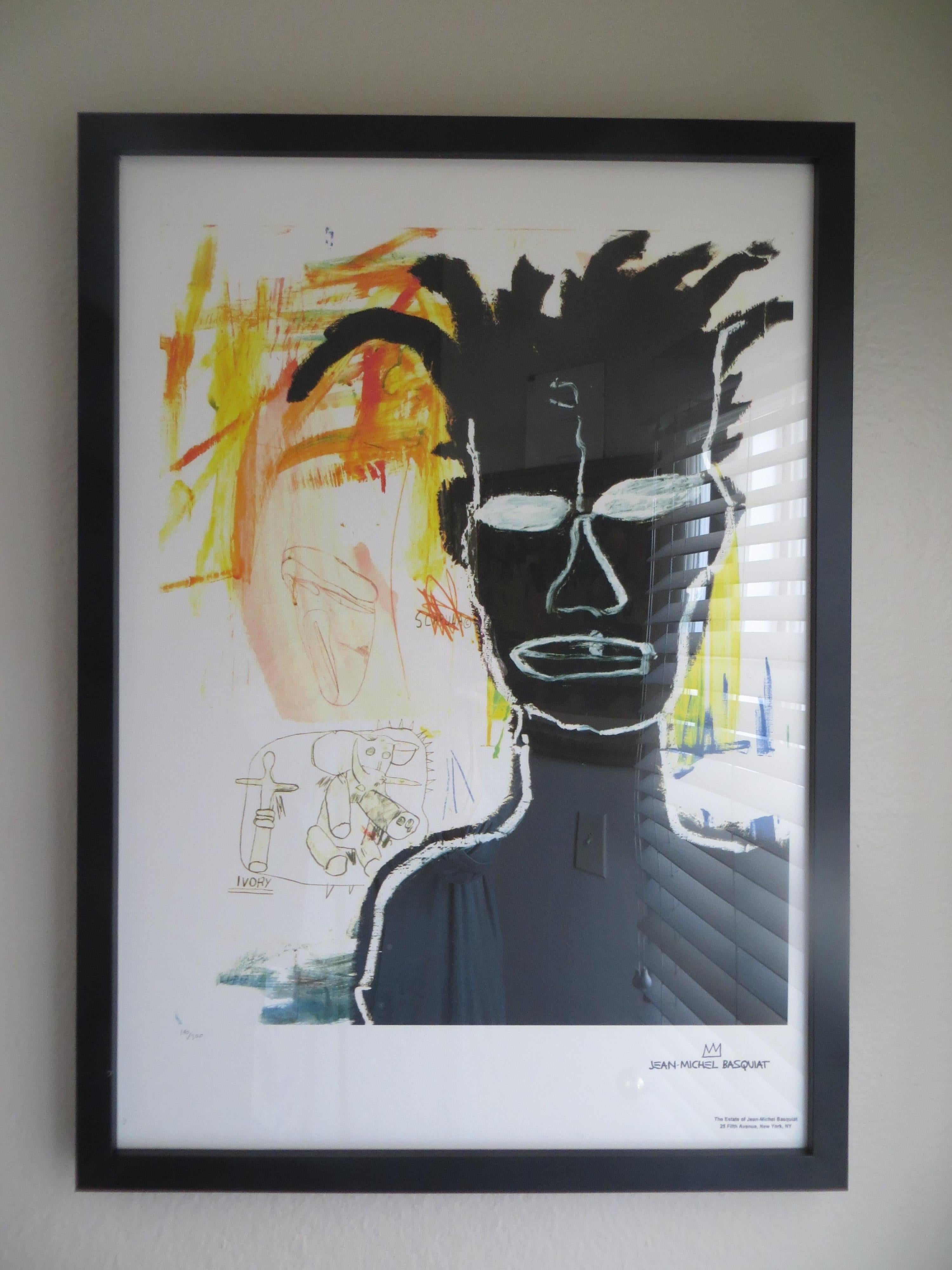 after Jean-Michel Basquiat Print - The Estate of Jean-Michel Basquiat, Self Portrait  Lithograph, Ltd 140  /300
