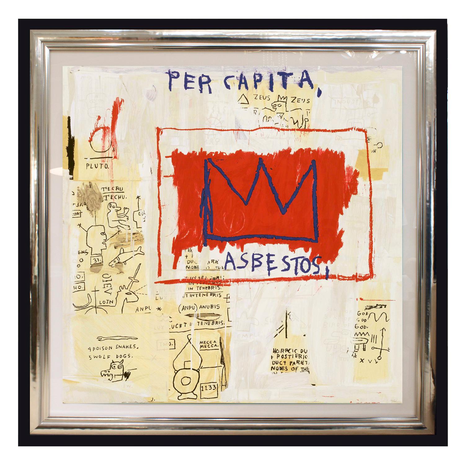 Hand-Crafted (After) Jean-Michel Basquiat, Rare Collectors Set of 4 Screen Prints, Portfolio