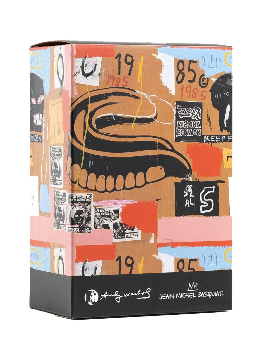 Andy Warhol, Jean-Michel Basquiat Bearbrick Vinyl Figure : (1000%) 
Une pièce de collection unique et intemporelle sous la marque et la licence de la succession de Jean-Michel Basquiat et Andy Warhol. L'objet de collection associé révèle des détails