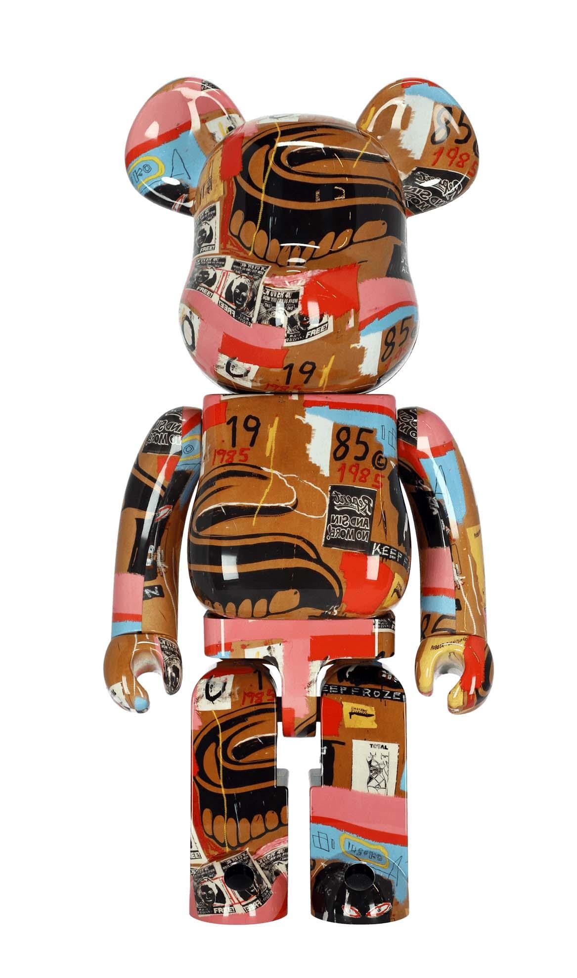 after Jean-Michel Basquiat Figurative Sculpture - Basquiat Bearbrick 1000% figure (Warhol Basquiat BE@RBRICK)