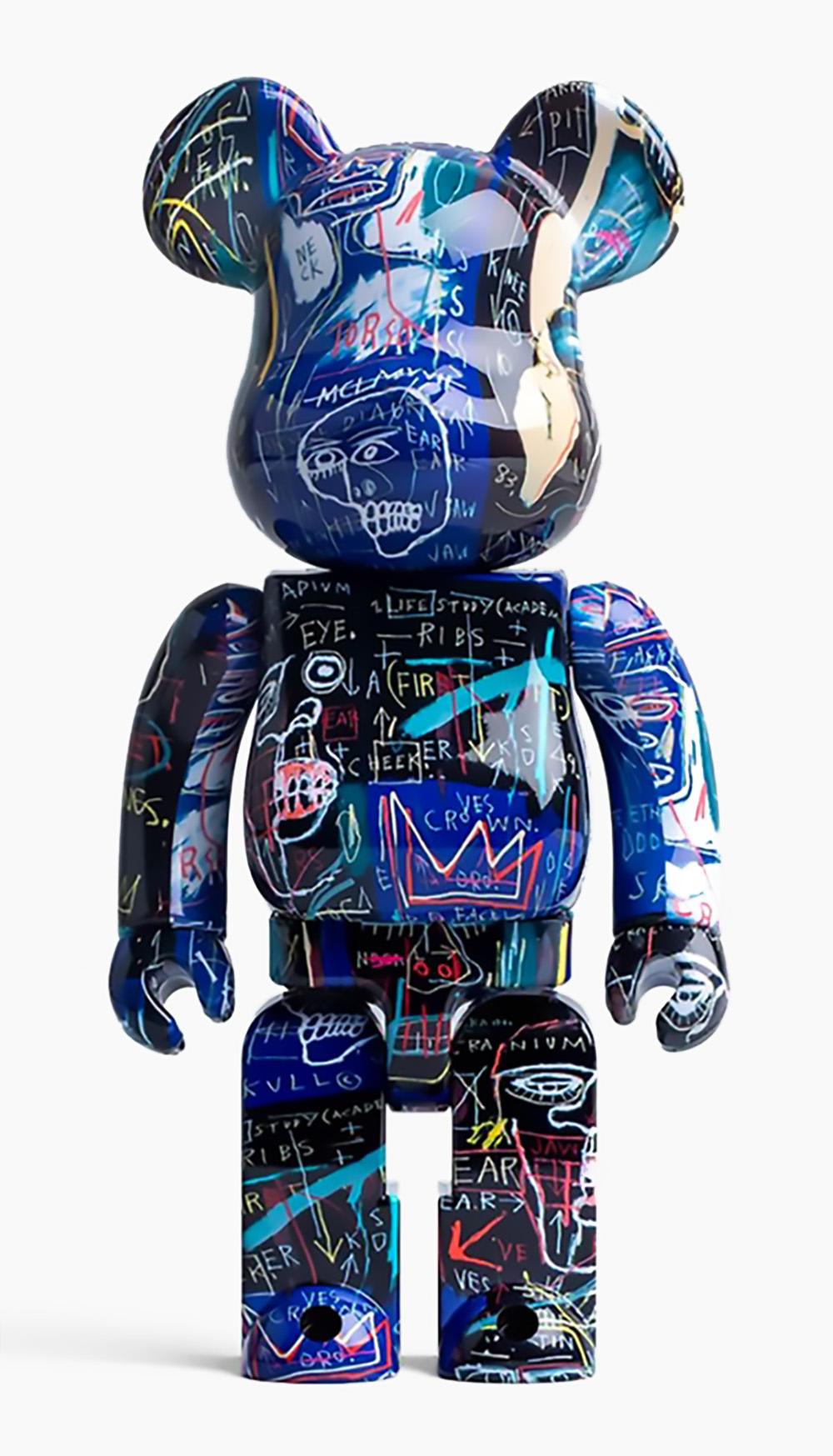 Bearbrick and Estate of Jean-Michel Basquiat 400% Figures: Set of 4 works (c.2019-2021):
Unique, timeless Basquiat collectibles, each trademarked & licensed by the Estate of Jean-Michel Basquiat. The partnered figures reveals the late iconic