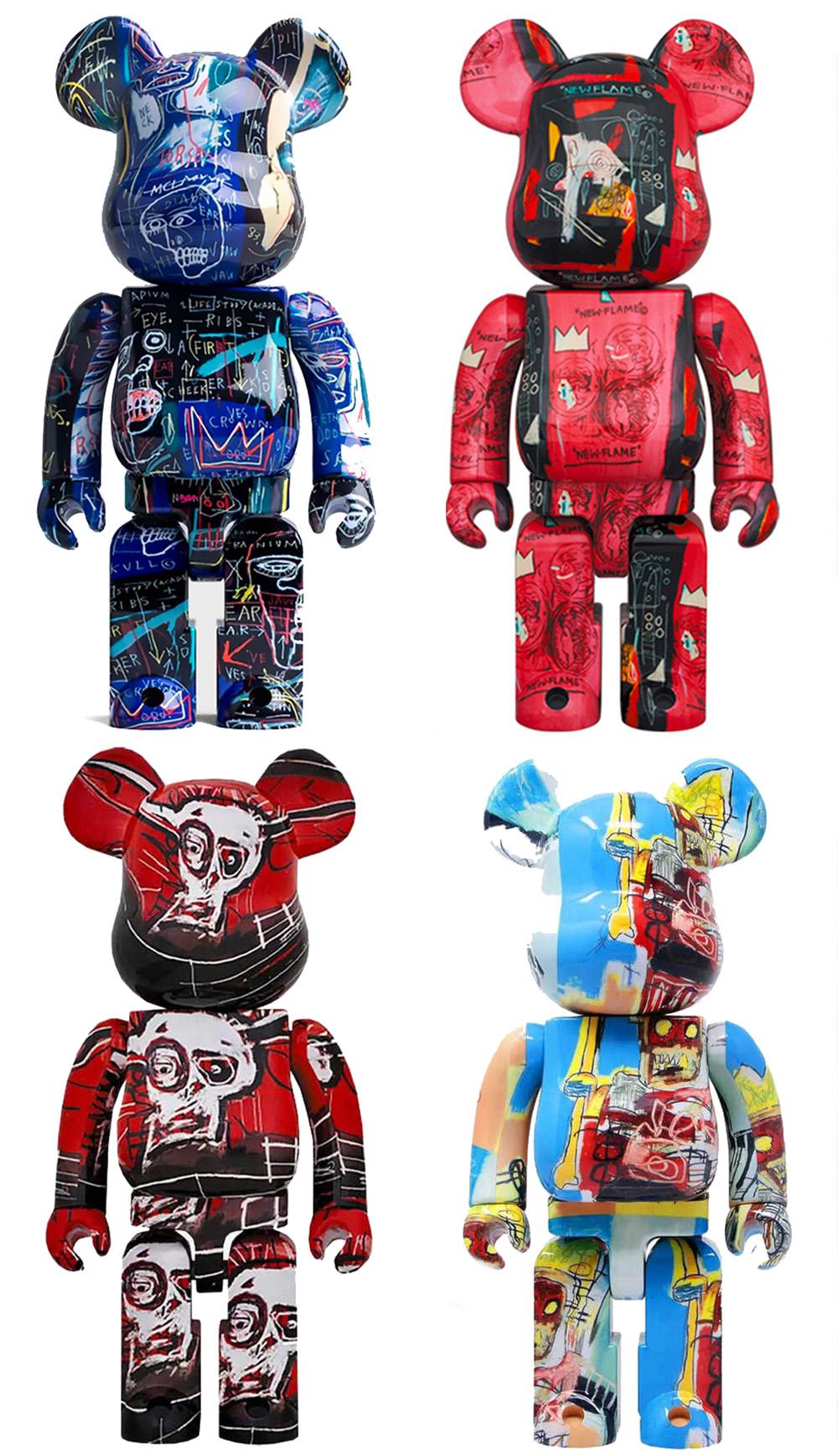 Figurative Sculpture after Jean-Michel Basquiat - Basquiat Bearbrick 400 % Companions set de 4 (Basquiat BE@RBRICK)