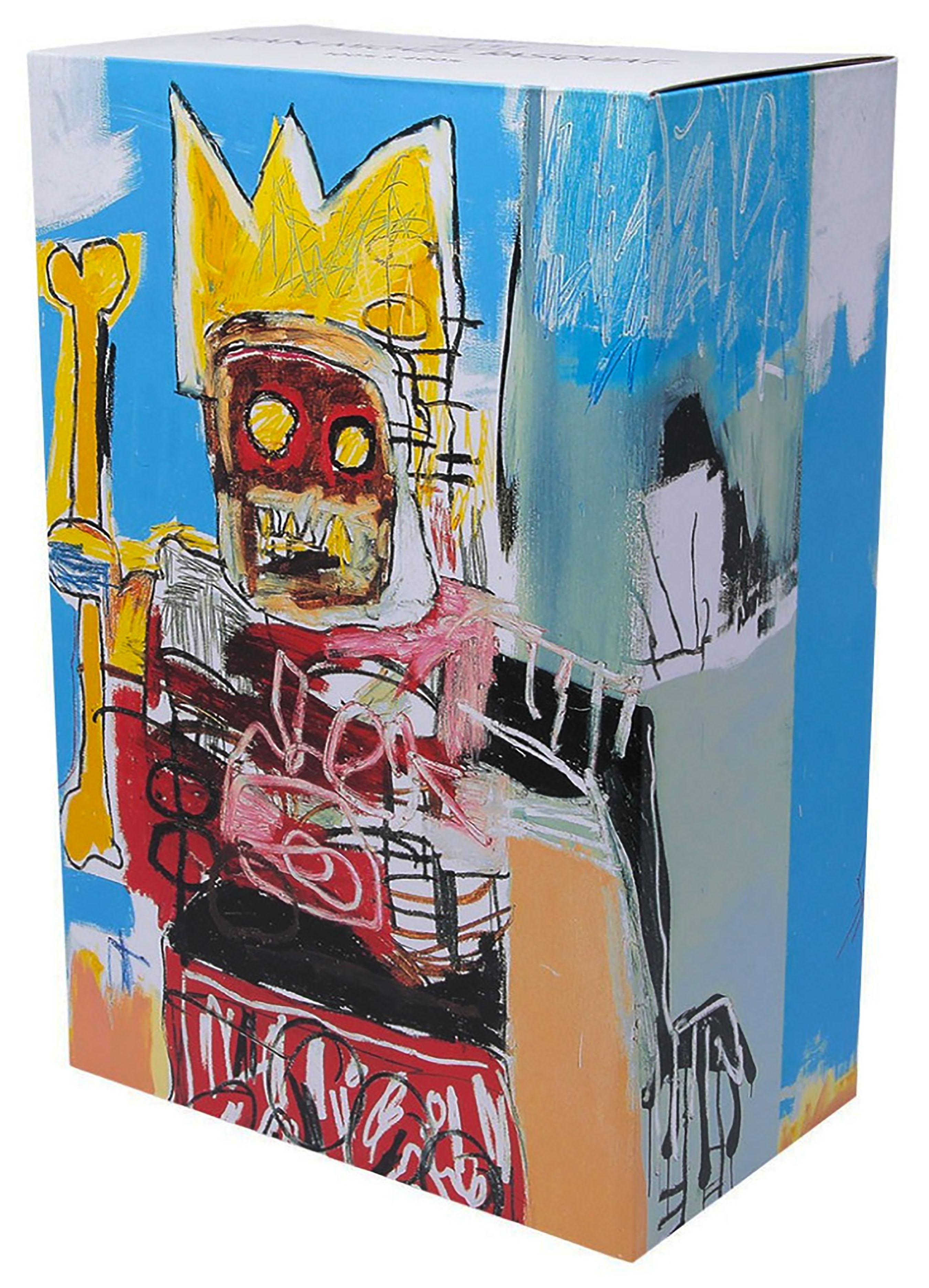 Jean-Michel Basquiat Bearbrick Vinyl Figures (400% & 100%) : Lot de 2 :
Un ensemble unique de statues Basquiat Bearbrick dont la marque et la licence ont été déposées par la succession de Jean-Michel Basquiat. Les objets de collection en partenariat