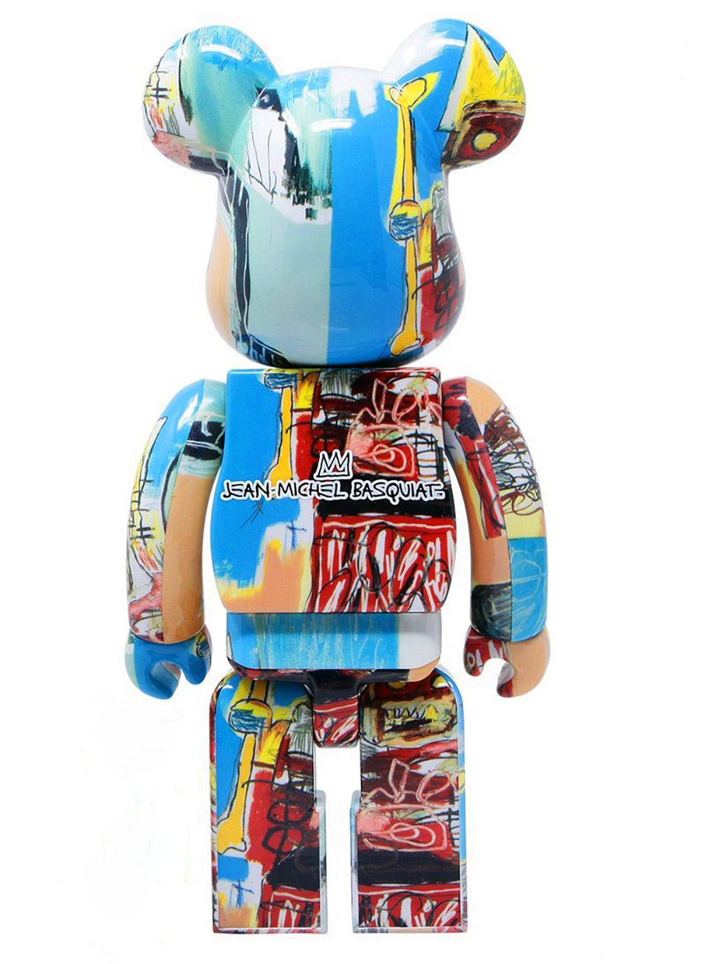 Basquiat Bearbrick 400% (set of 2 Basquiat BE@RBRICK) - Gray Abstract Sculpture by after Jean-Michel Basquiat