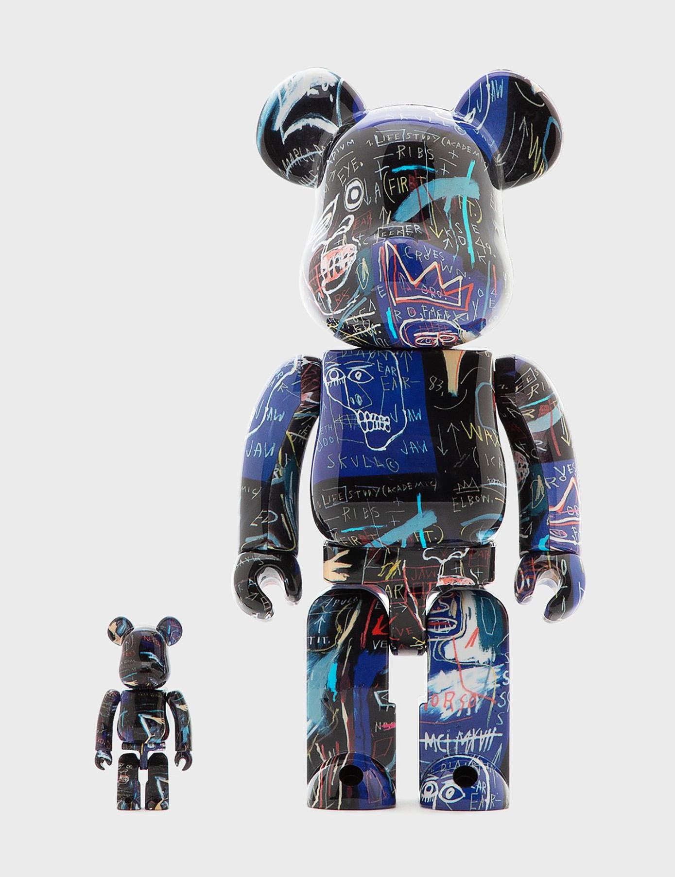 Jean-Michel Basquiat Bearbrick 400% Figures: Set of two works:
Unique, timeless collectibles trademarked & licensed by the Estate of Jean-Michel Basquiat This set reveals details from Jean-Michel Basquiat’s licensed early 1980s work wrapping the