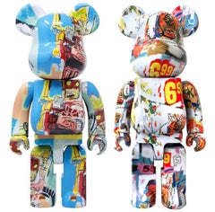 Basquiat Bearbrick 400% set of 2 works (Warhol Basquiat BE@RBRICK 400%)