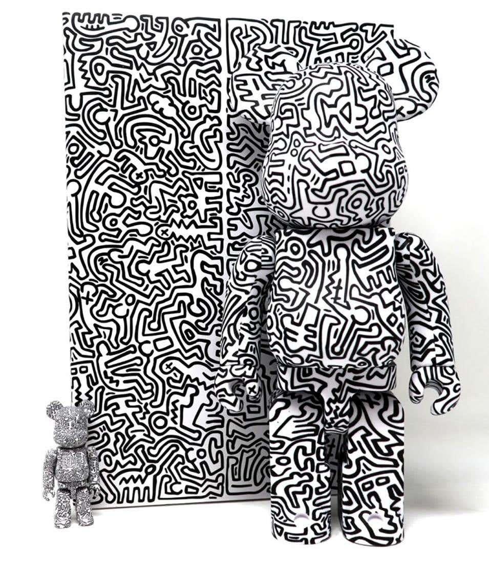 Basquiat Keith Haring 400% Bearbrick set (Basquiat Haring BE@RBRICK) For Sale 4