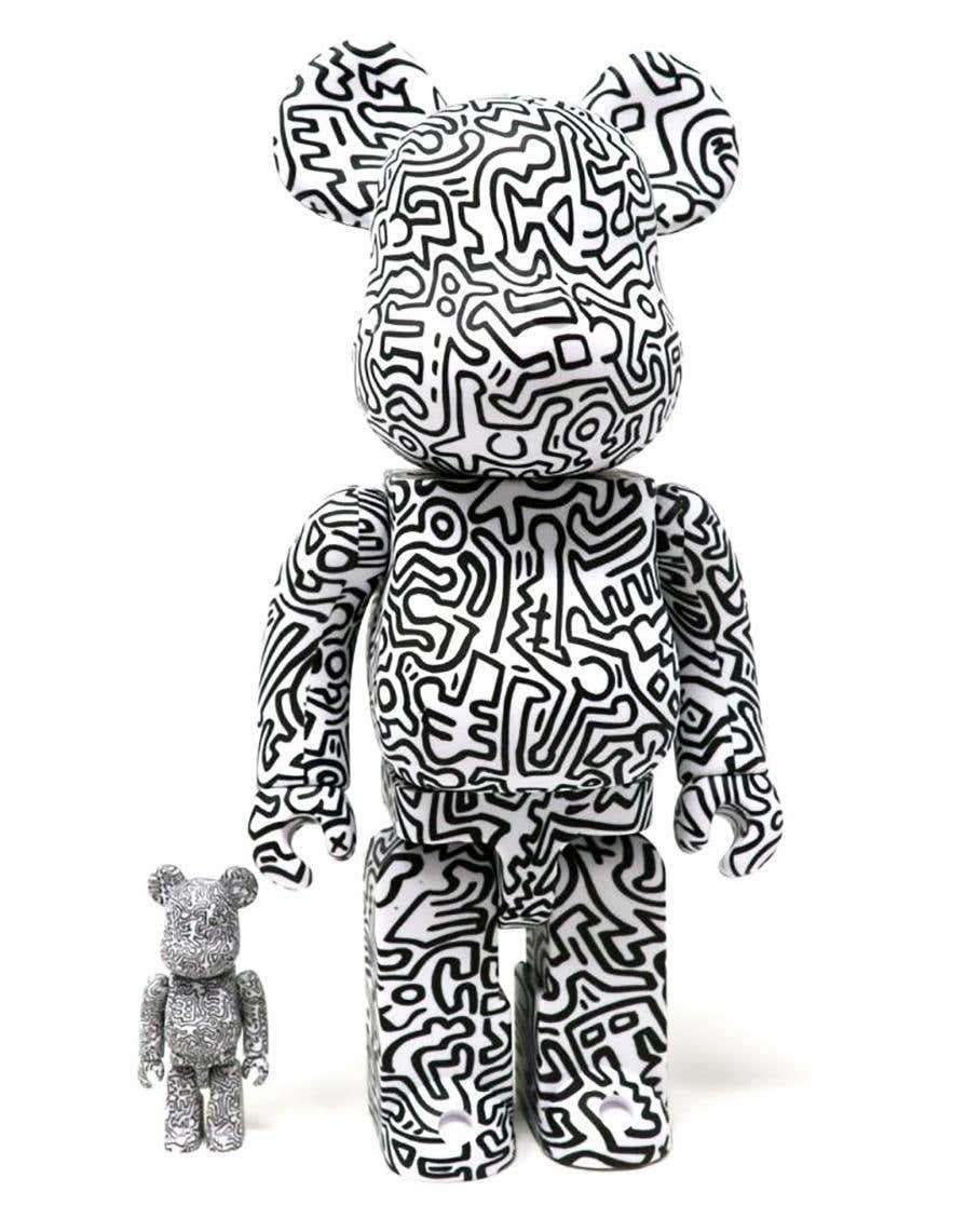 Jean-Michel Basquiat & Keith Haring 400% Bearbrick Vinyl Figures: Set of two individual works:

Unique, timeless collectibles trademarked & licensed by the Estate of Jean-Michel Basquiat & Keith Haring (each respectively). The partnered collectibles