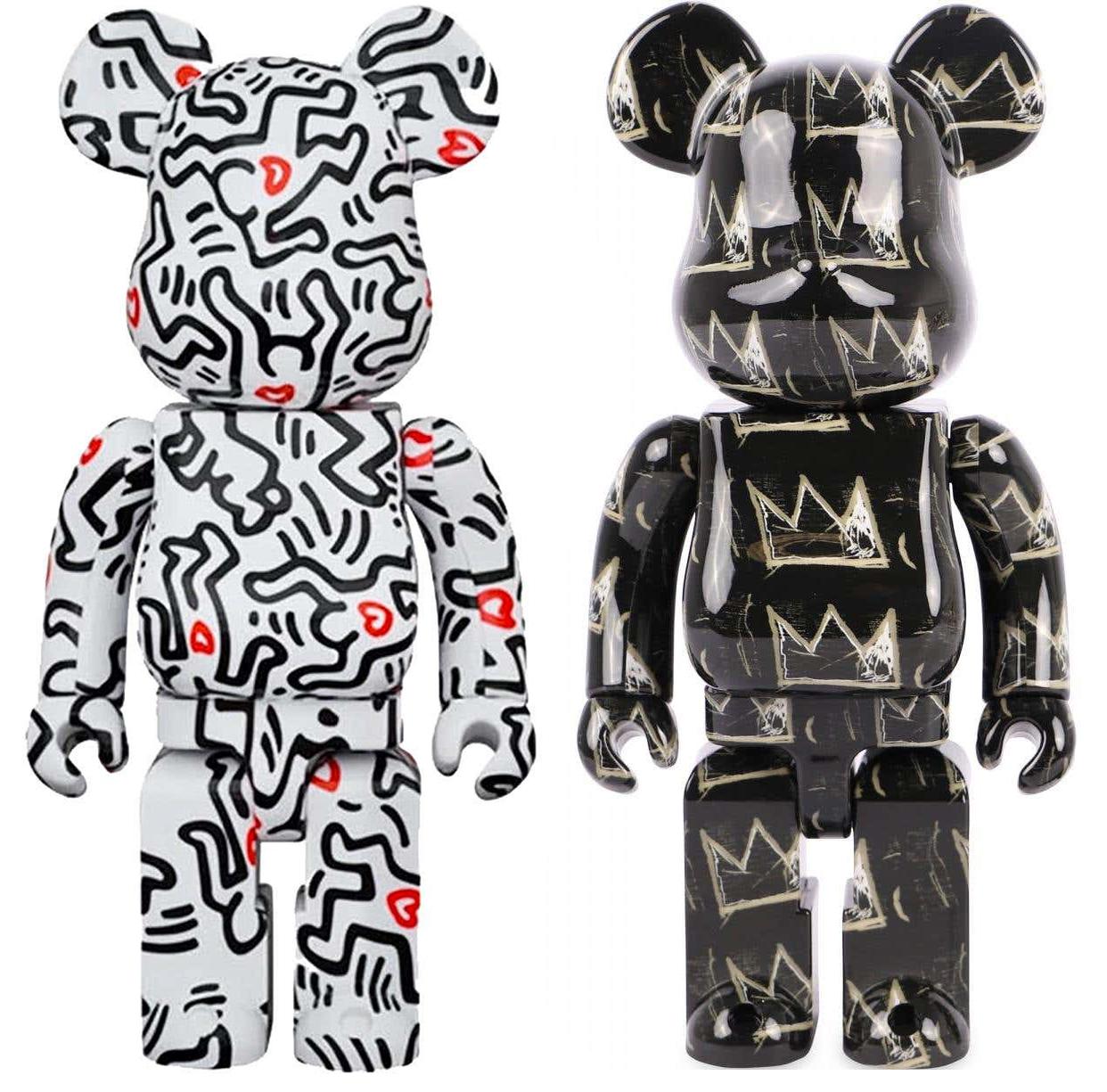 Basquiat Keith Haring Bearbrick 400% set of 2 works (Basquiat Haring BE@RBRICK)