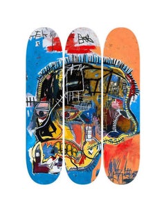 Set von drei Basquiat Skull Skate-Decken, Dreier-Set (Triptychon)