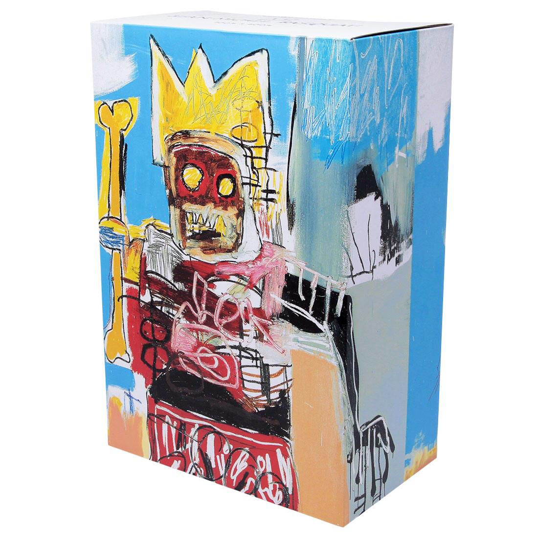 JEAN-MICHEL BASQUIAT (V6) 400% & 100%
Date of creation: 2020
Medium: Vinyl figure
Edition: Open
Size: 28 x 10 x 10 cm
Observations:
Vinyl figure published in 2020 by Medicom Toys. Sent inside its original box.
This Be@rbrick figure is covered by