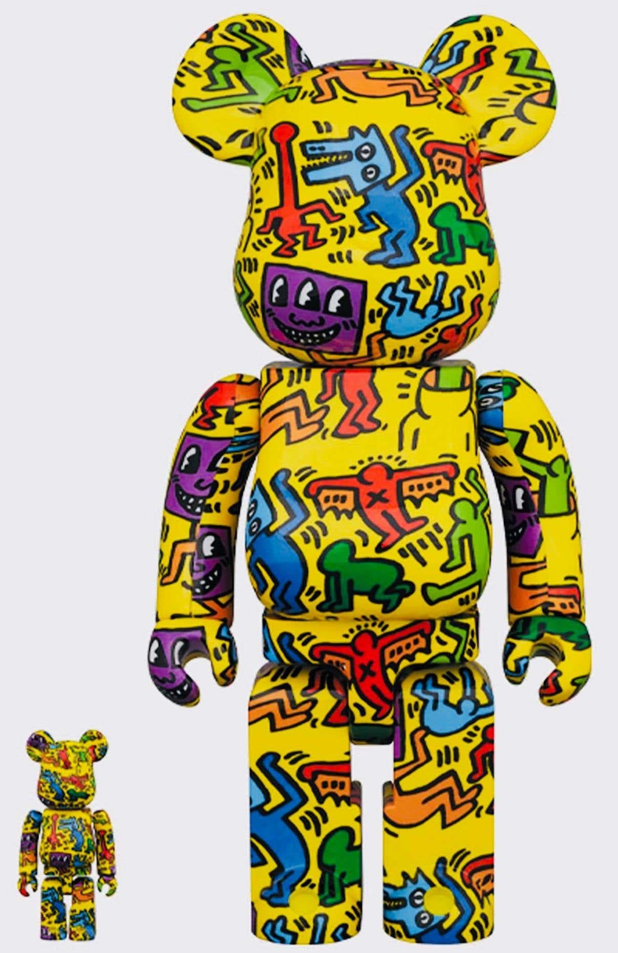 Keith Haring, Andy Warhol, Jean-Michel Basquiat Bearbrick 400%: set of 3 works  - Sculpture by after Jean-Michel Basquiat