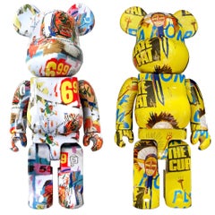 Used Warhol Basquiat Bearbrick 400% figures: set of 2 (Warhol Basquiat BE@RBRICK)