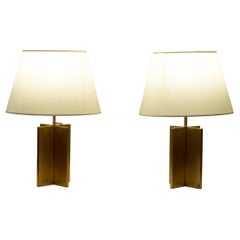 After Jean Michel Frank, Pair of Croisillon Table Lamps Made by Comte c1942