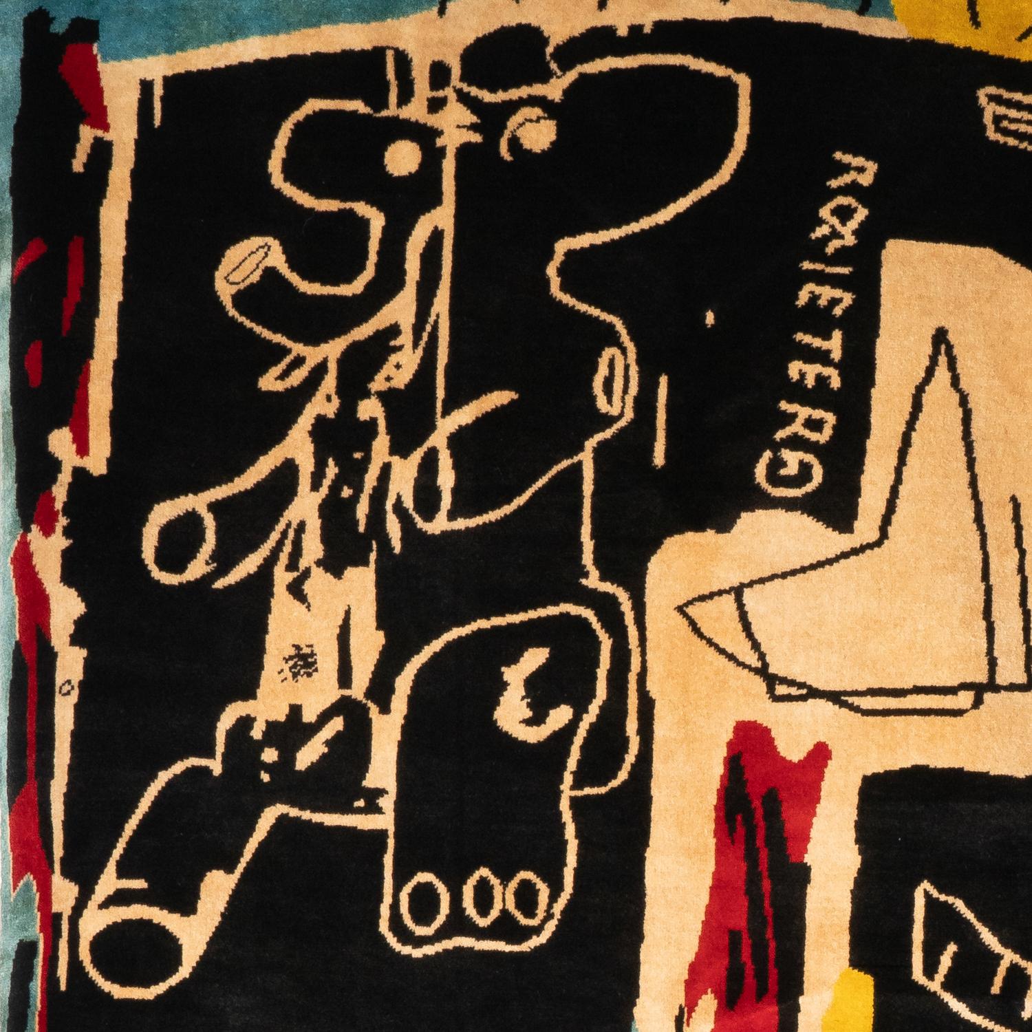 Rug,	or	tapestry,	tribute	to	Jean-Michel	Basquiat entitled	« Melting	Point	of	Ice »