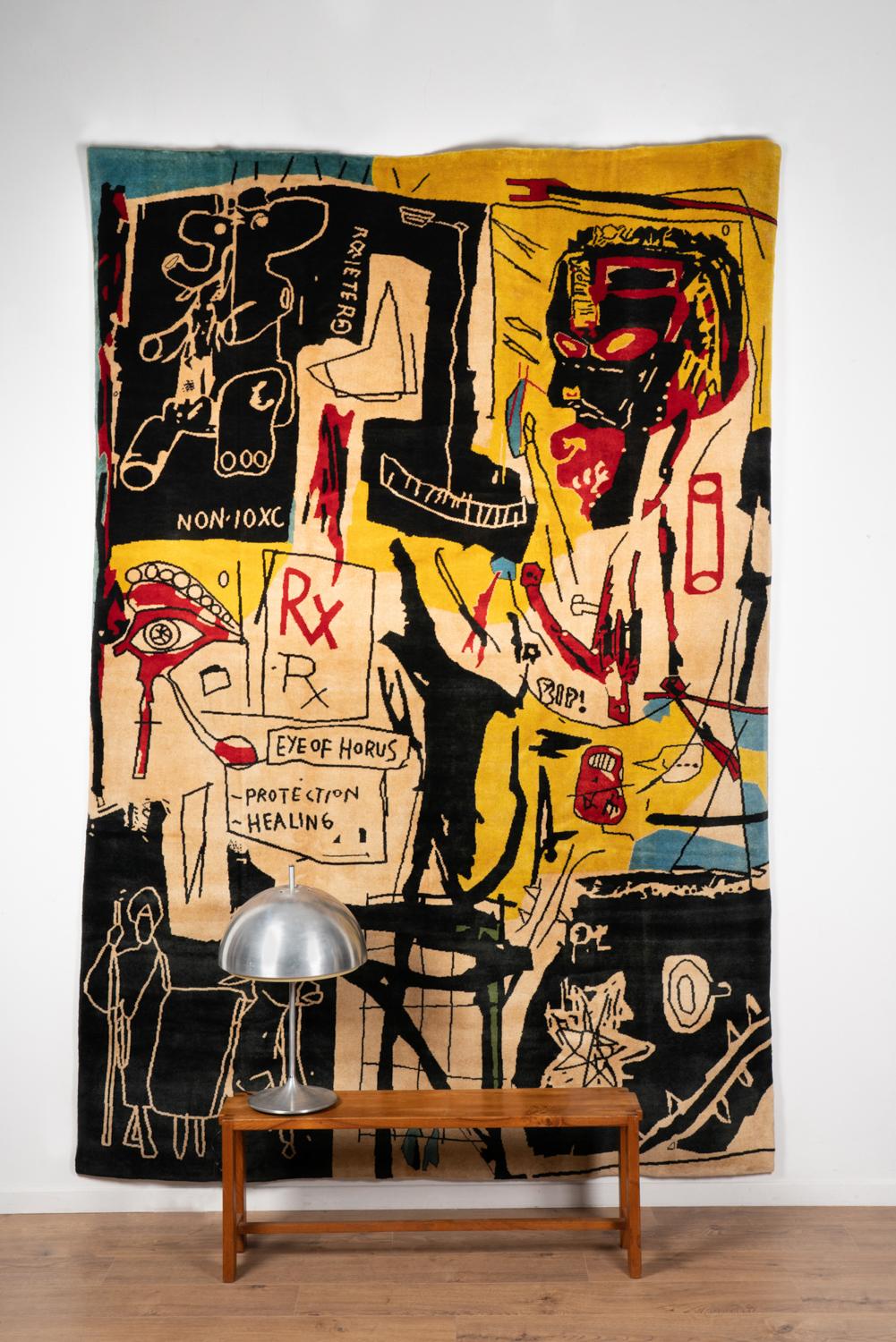 Modern After Jean-Michel	Basquiat.	Rug,	or	tapestry	« Melting	Point of Ice » For Sale