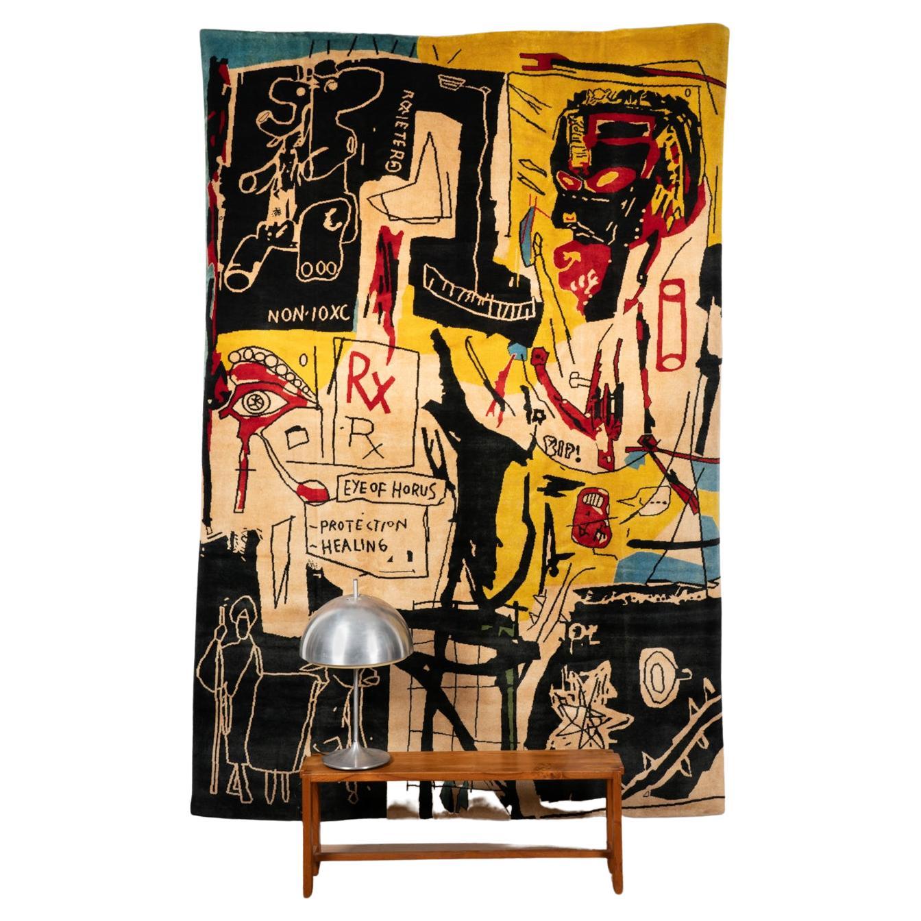 Après Jean-Michel	Basquiat.	Tapis,	ou	tapisserie	" La fonte	Point de glace "
