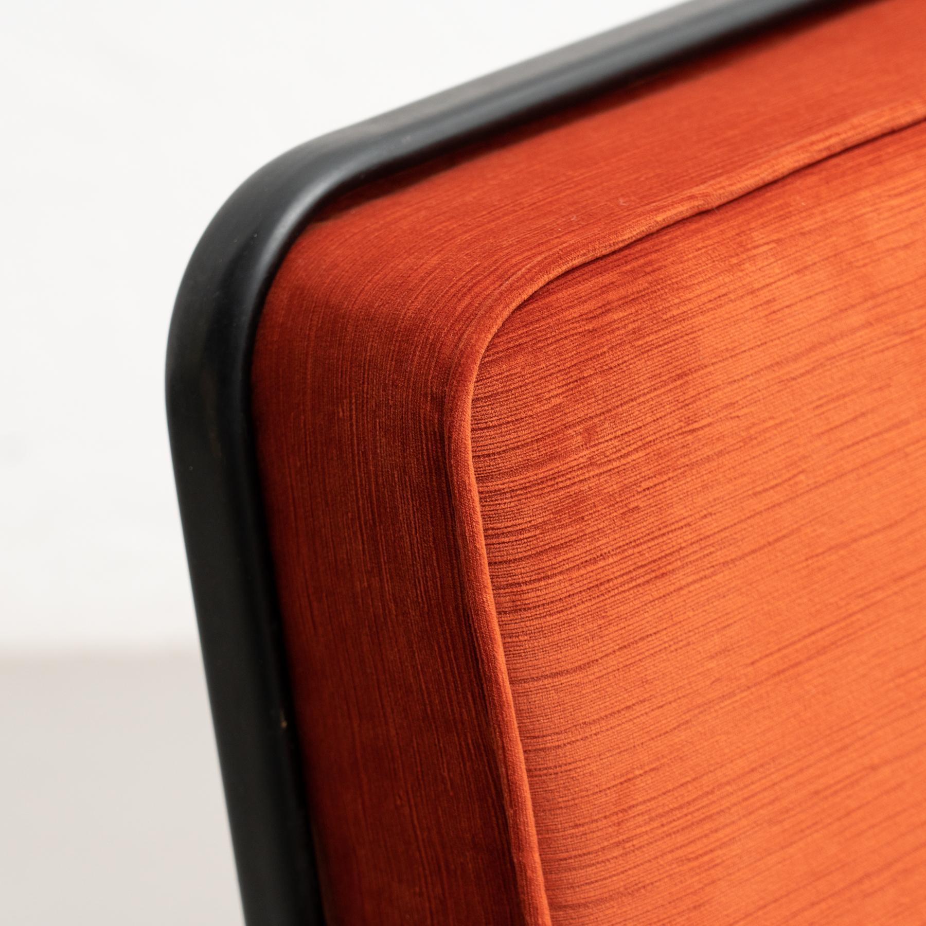 After Jean Prouve French Mid-Century Modern Wood and Metal Easy Chair For Sale 2