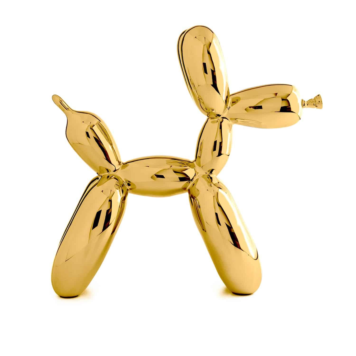 gold balloon dog sculpture