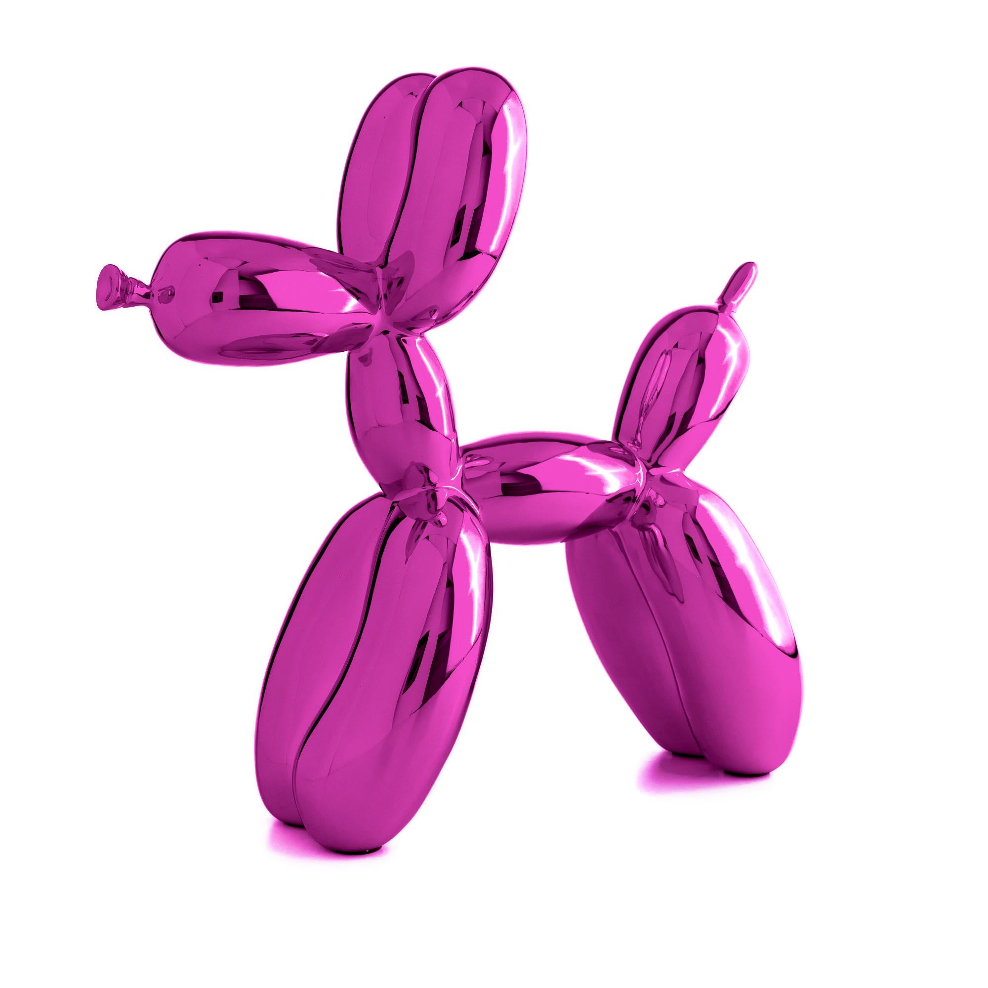 Scultura di cane a palloncino PINK XXL, resina fusa a freddo, 21° secolo