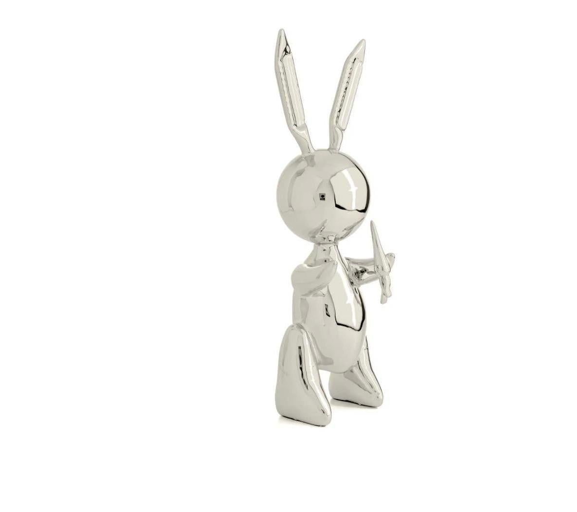 Ballon-Kaninchen XL - Silber – Sculpture von After Jeff Koons