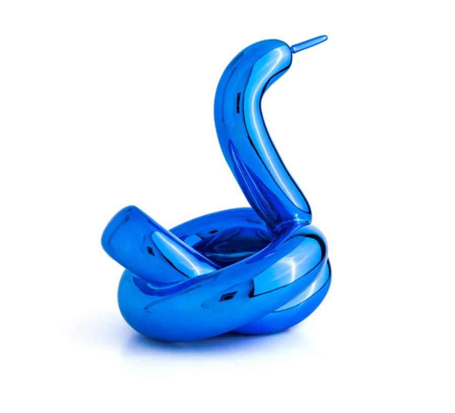 Ballon Swan ( After ) - Bleu  - Pop Art Sculpture par After Jeff Koons