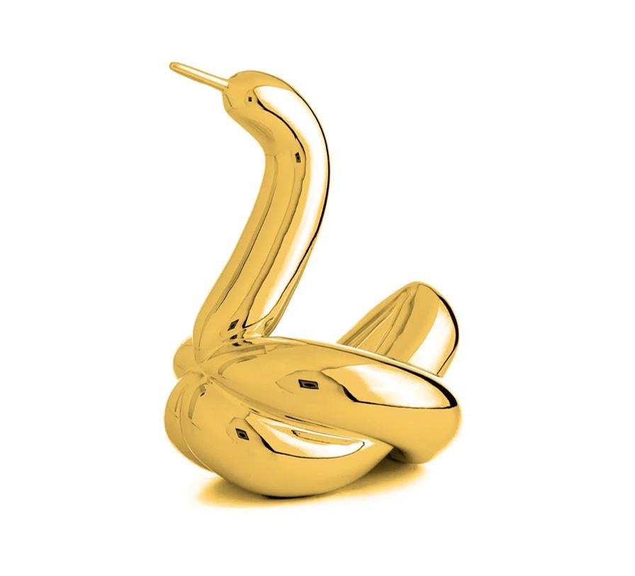 After Jeff Koons Figurative Sculpture – Ballon Swan ( Nach )  - Golden