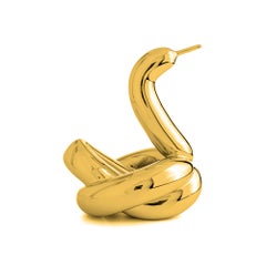 Balloon Swan Sculpture, Golden Resin, Pop Art, Limited Edition 500