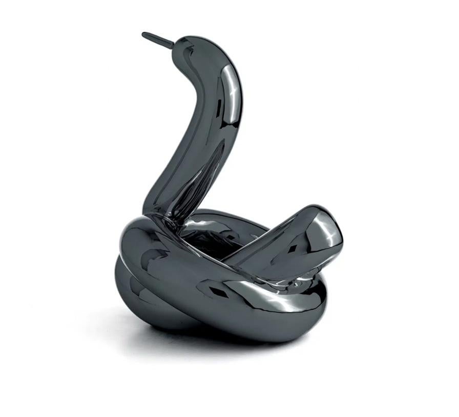 Balloon Swan ( After )  - Graphite Black - Sculpture by After Jeff Koons