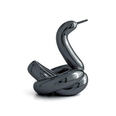 Balloon Swan ( After Jeff Koons ) - Black L size sculpture