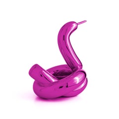 Balloon Swan Sculpture in Pink, Cold Cast Resin, Limited Edition 500