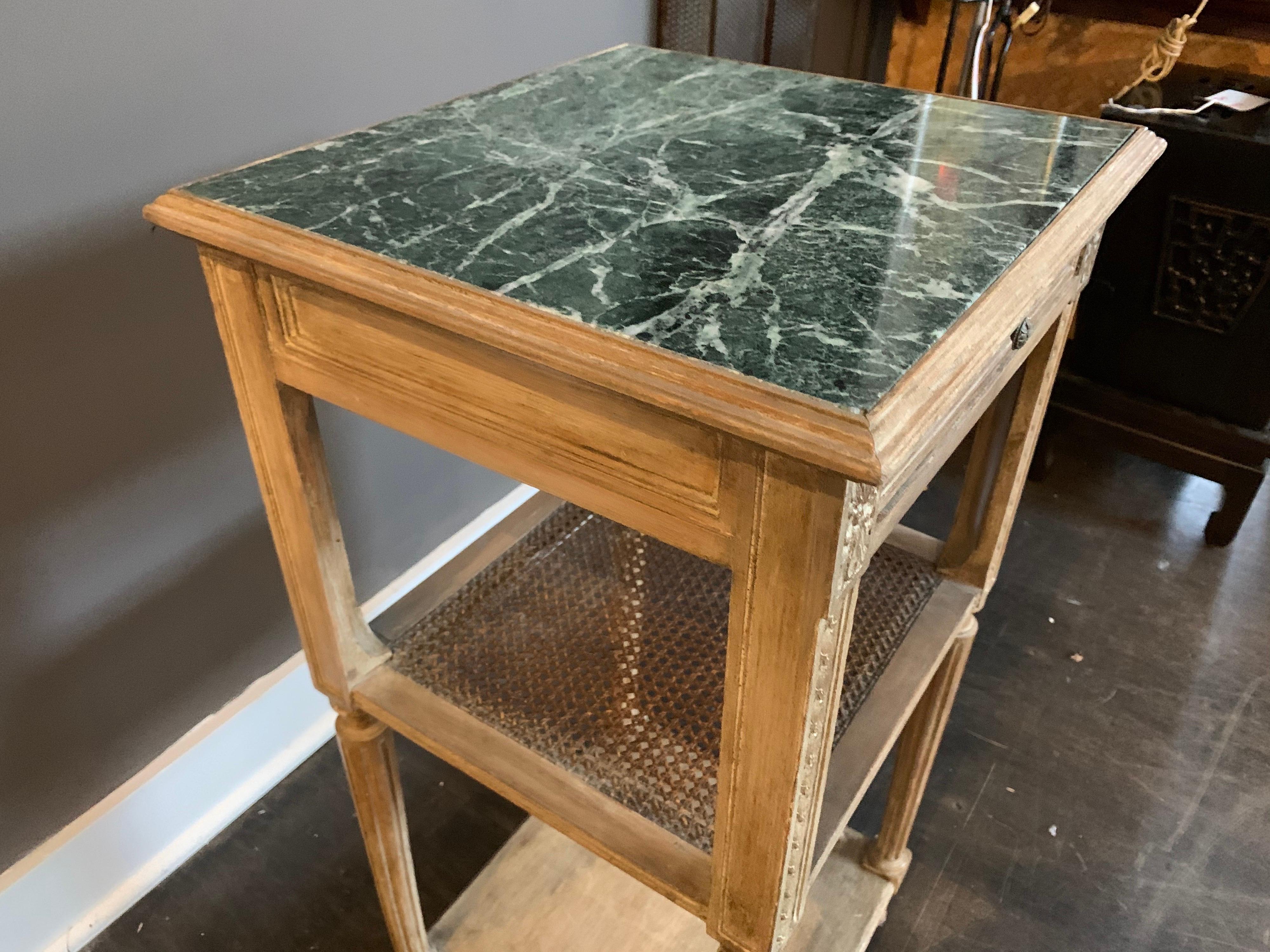After JMF Petite French, Louis XVI Style Oak Side Table In Good Condition For Sale In East Hampton, NY