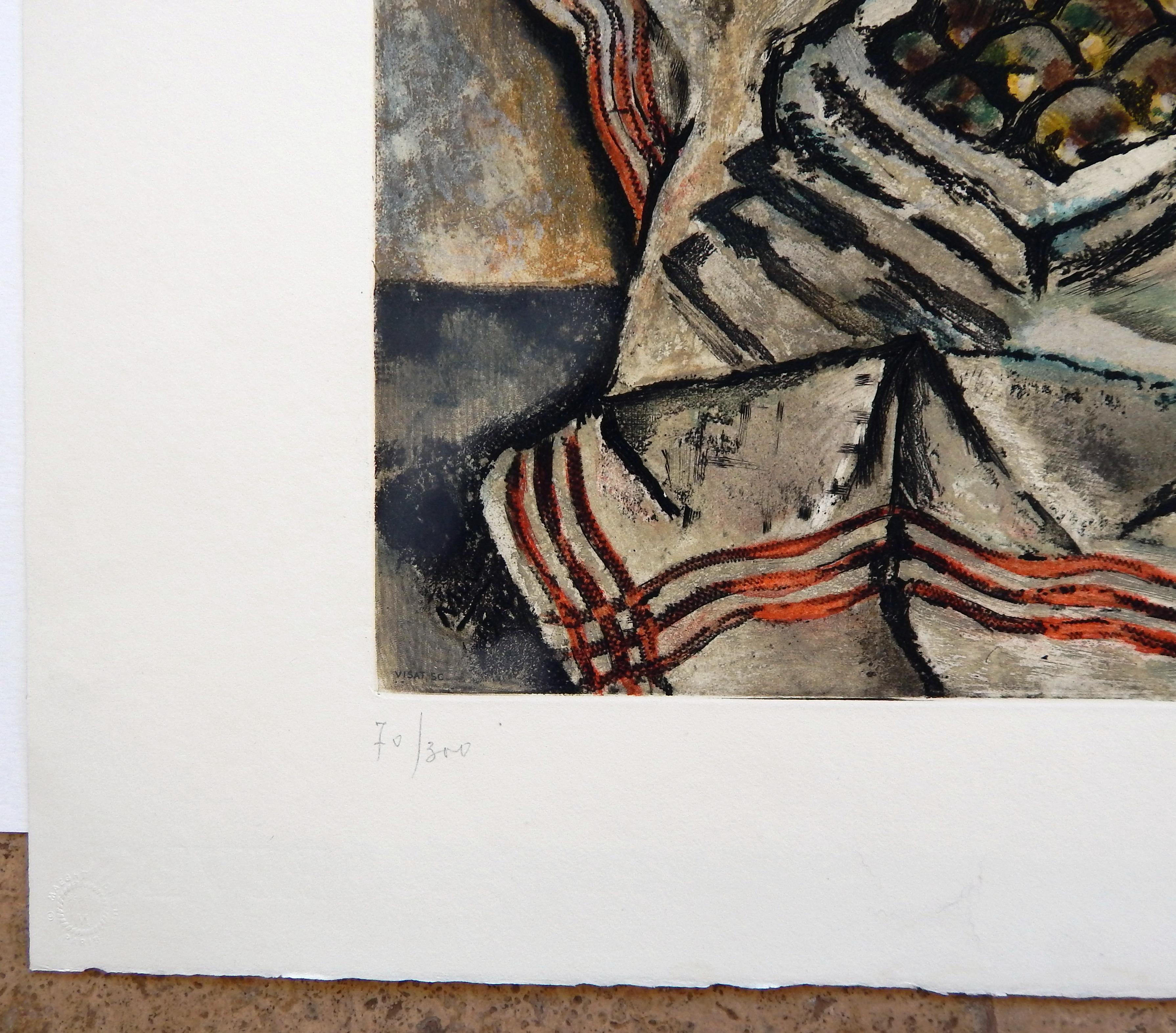 Hand signed and numbered etching with aquatint on BFK Rives Wove paper
(After) Joan Miro (1893-1983). Ed: 300. 
Title: Le Moulin a Café. (Coffee Grinder)
Image: 19