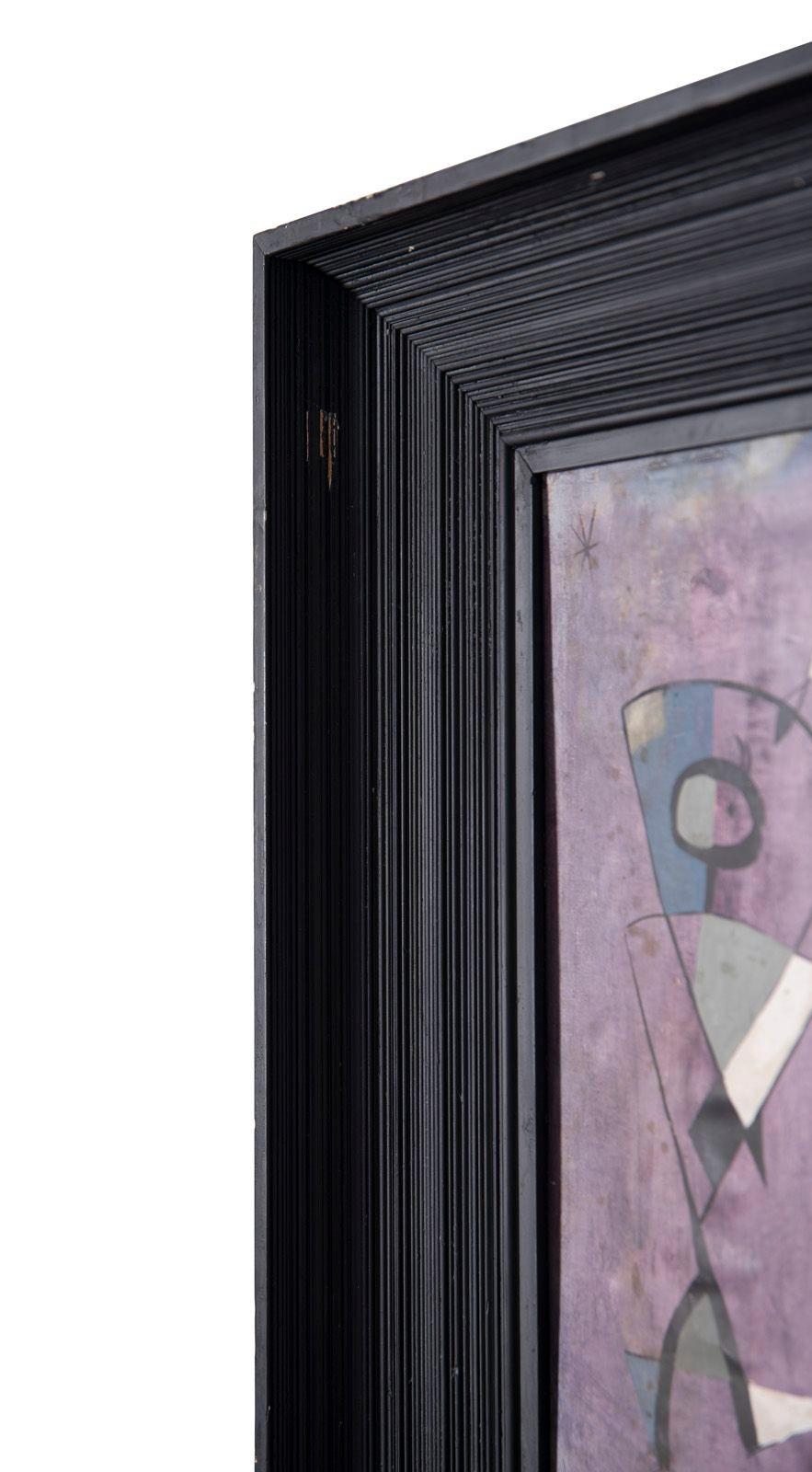 Mixed Media Painting on Paper After Joan Miro 1950s For Sale 4