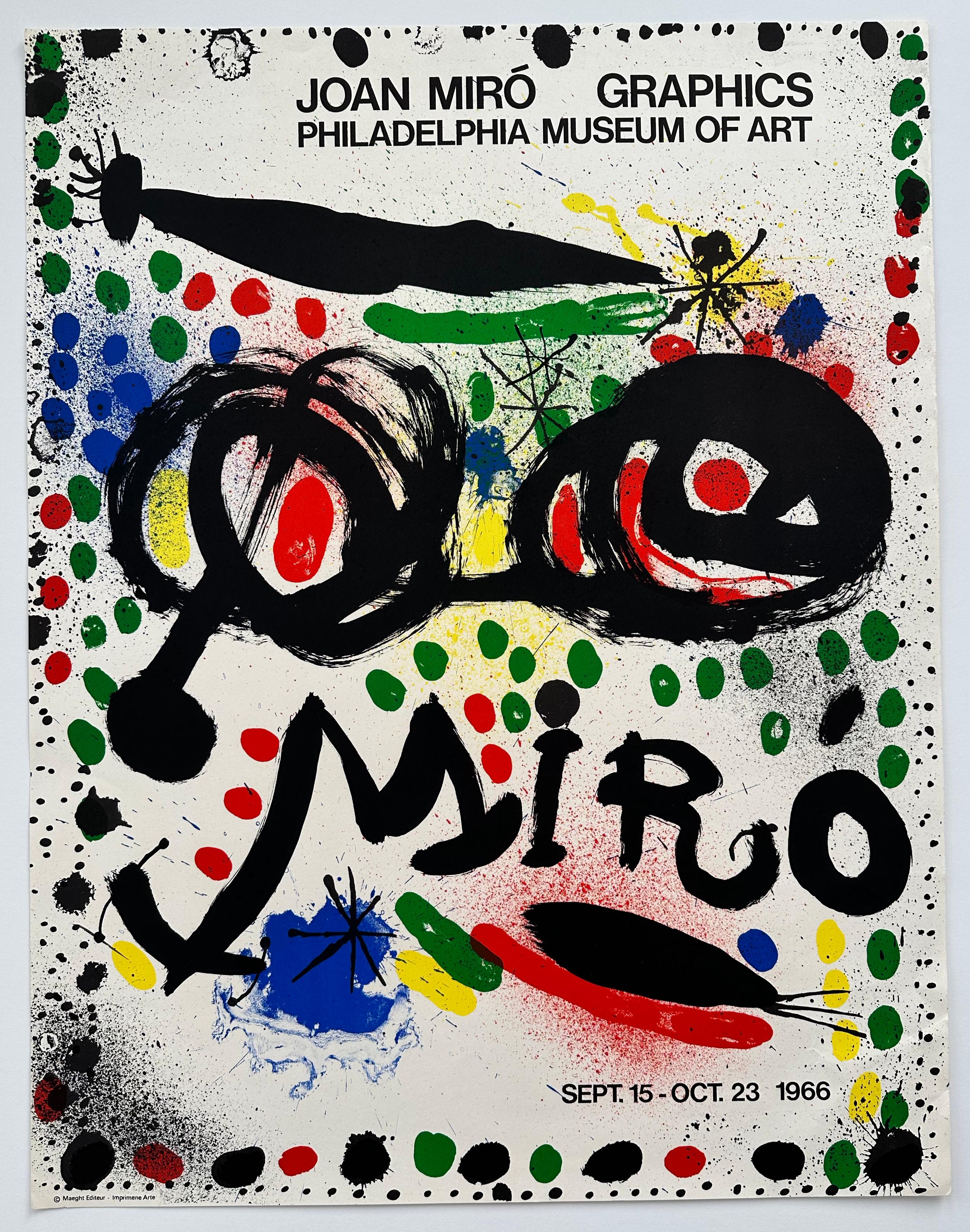 Abstract Print (after) Joan Miró - Affiche d'exposition de Philadelphie de 1966