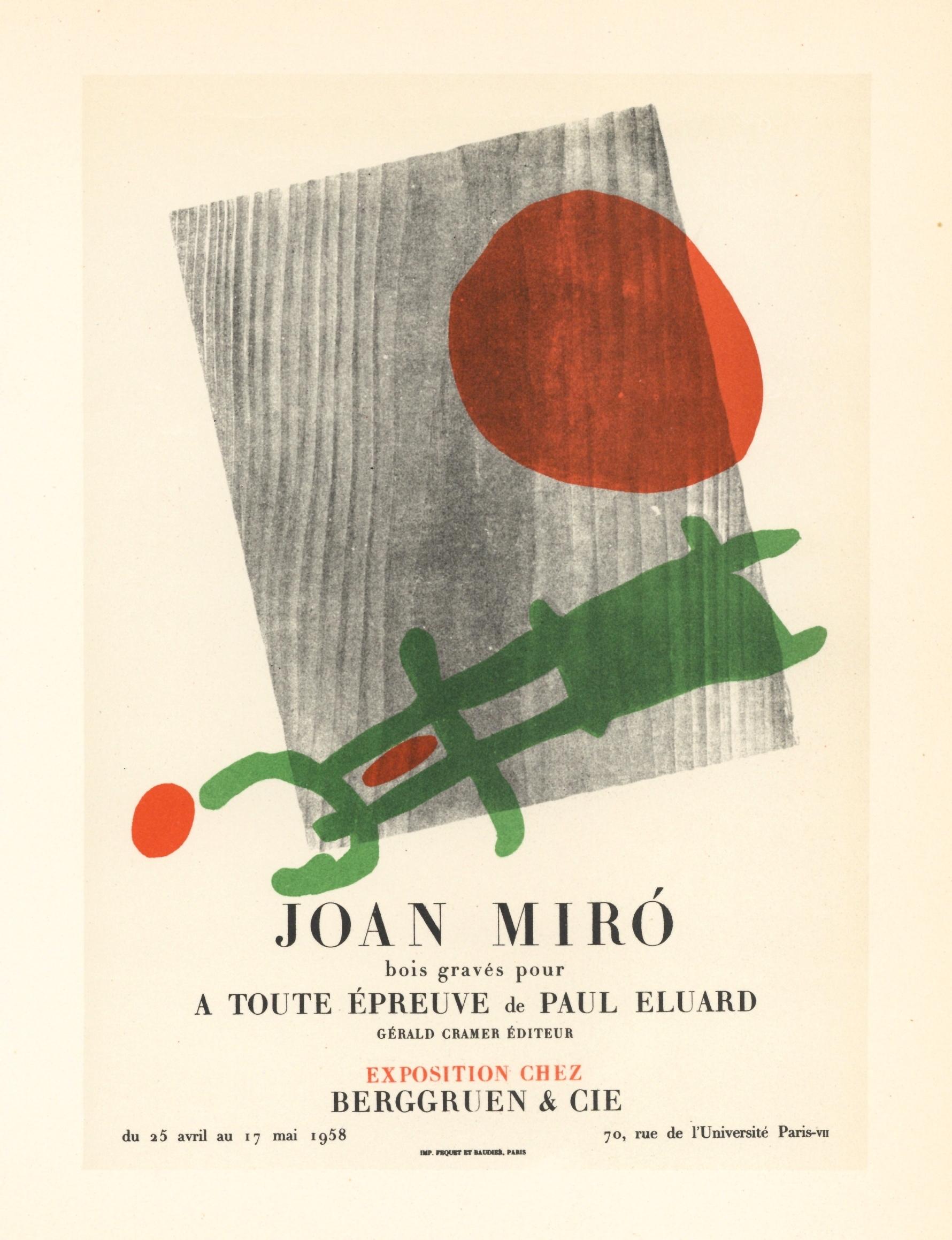 "A Toute Epreuve" lithograph poster - Print by (after) Joan Miró