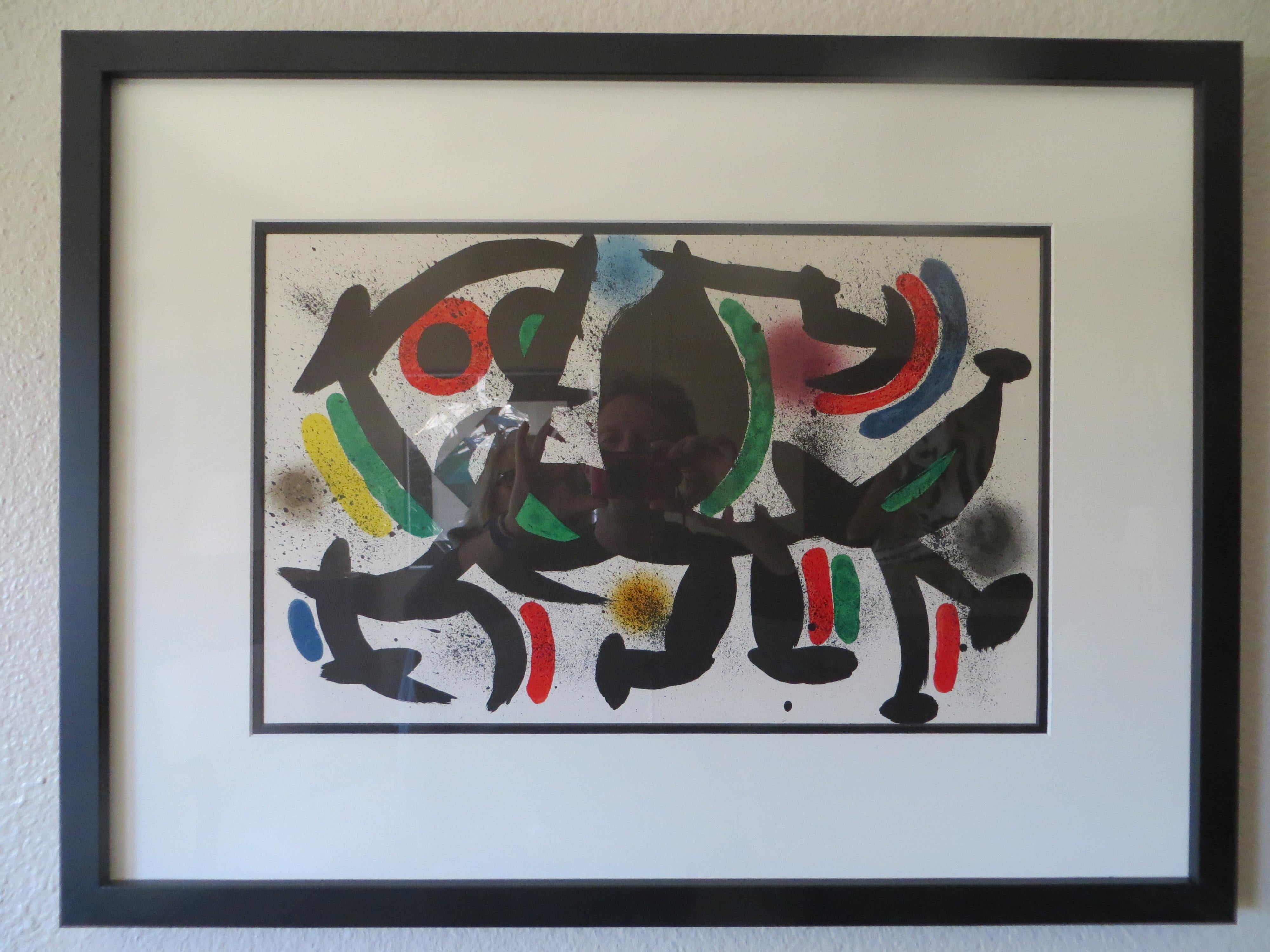 Designed by Joan Miro (Spanish, 1893 – 1983)
Untitled,not signed and not numbered 
Lithograph offset on paper, printed and edited by Mourlot, Paris, 1972 
Joan Miro was a Catalan painter, sculptor and ceramicist born in Barcelona. A museum dedicated