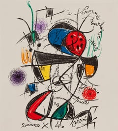 Vintage Composition Originale Pour Fernand Mourlot (after) Joan Miro, 1983