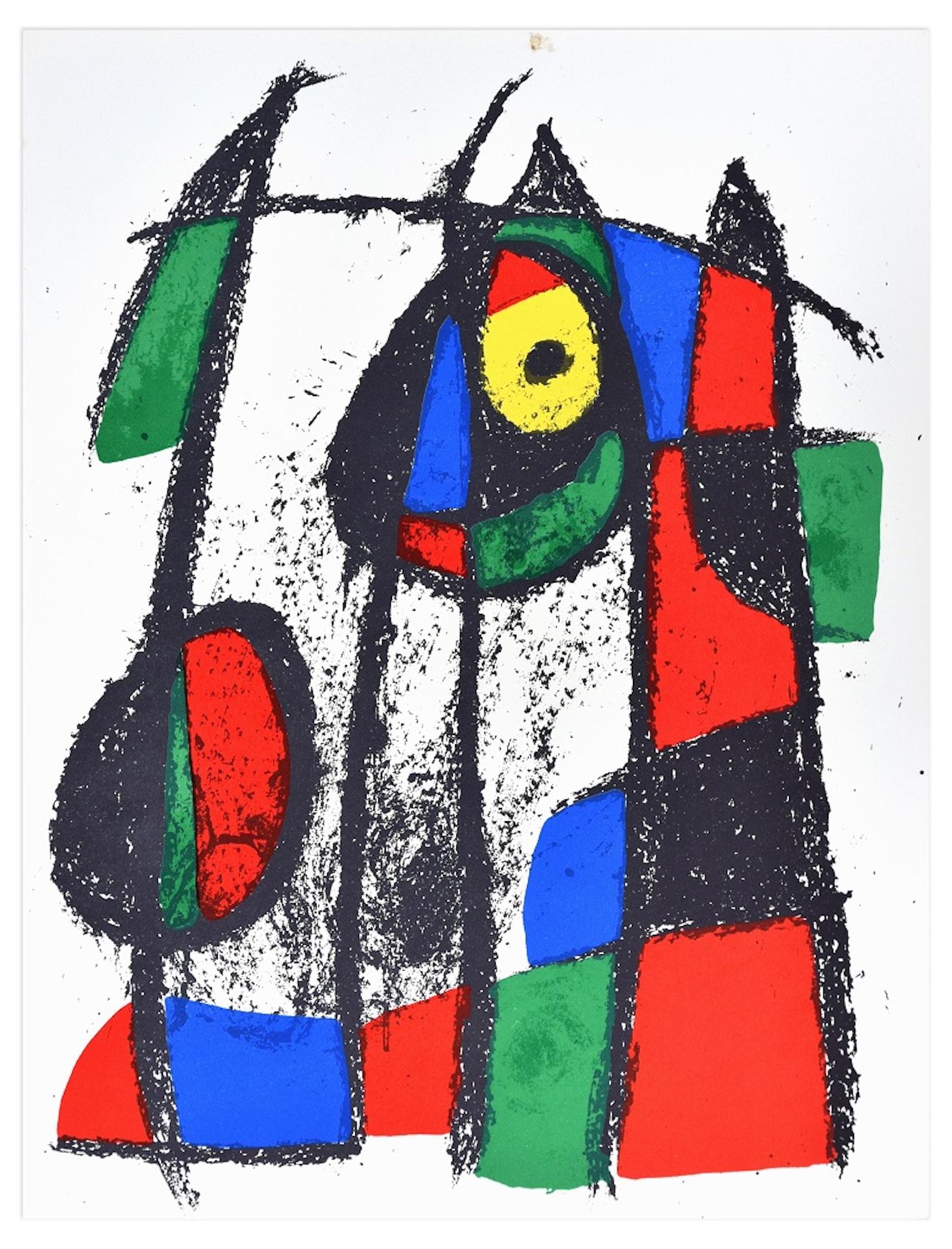 (after) Joan Miró Abstract Print - Composition VII - Original Lithograph by Joan Mirò - 1974