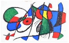 Composition VIII -  Lithograph by Joan Mirò - 1974