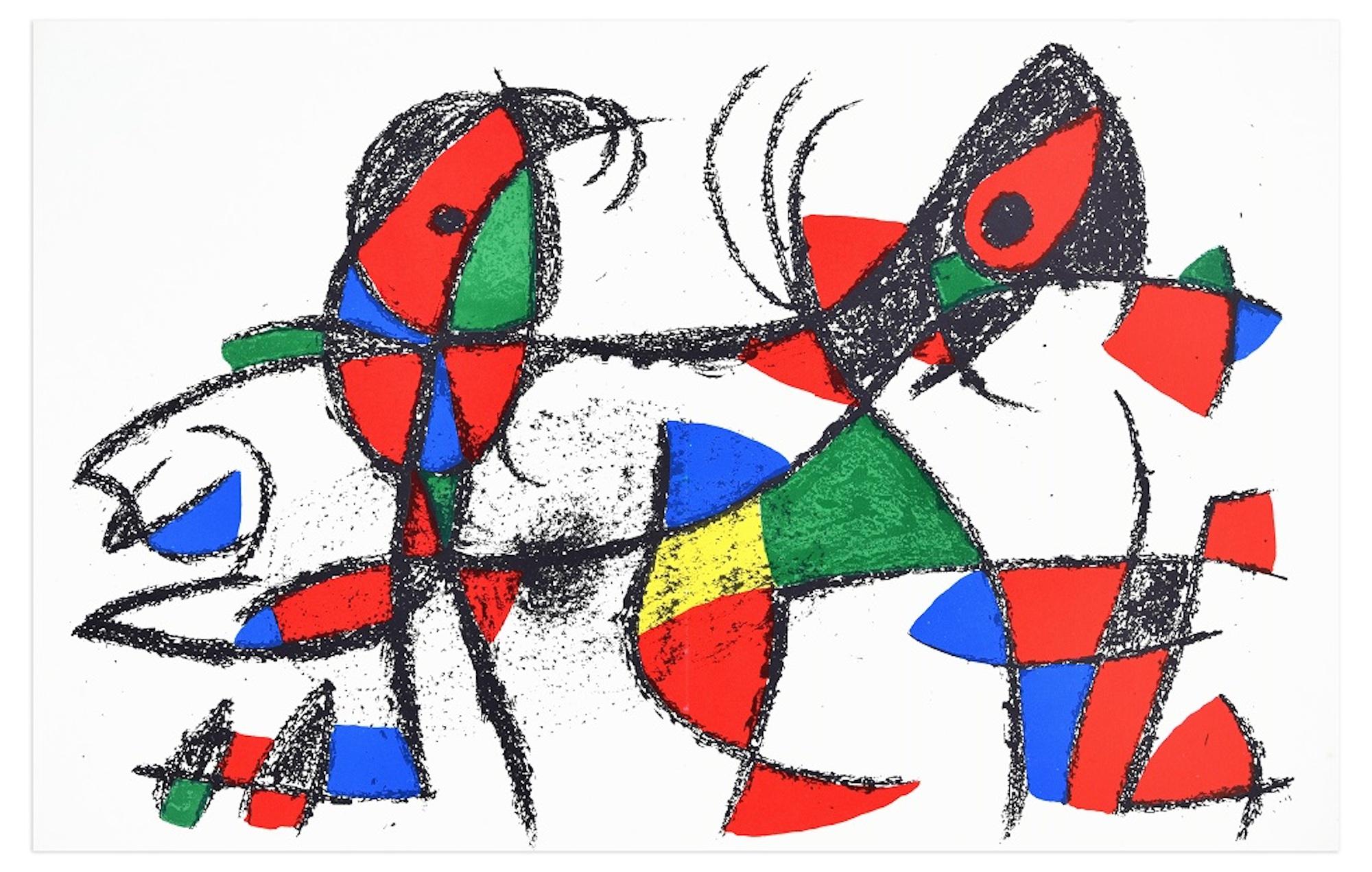 (after) Joan Miró Abstract Print - Composition X - Lithograph by Joan Mirò - 1974