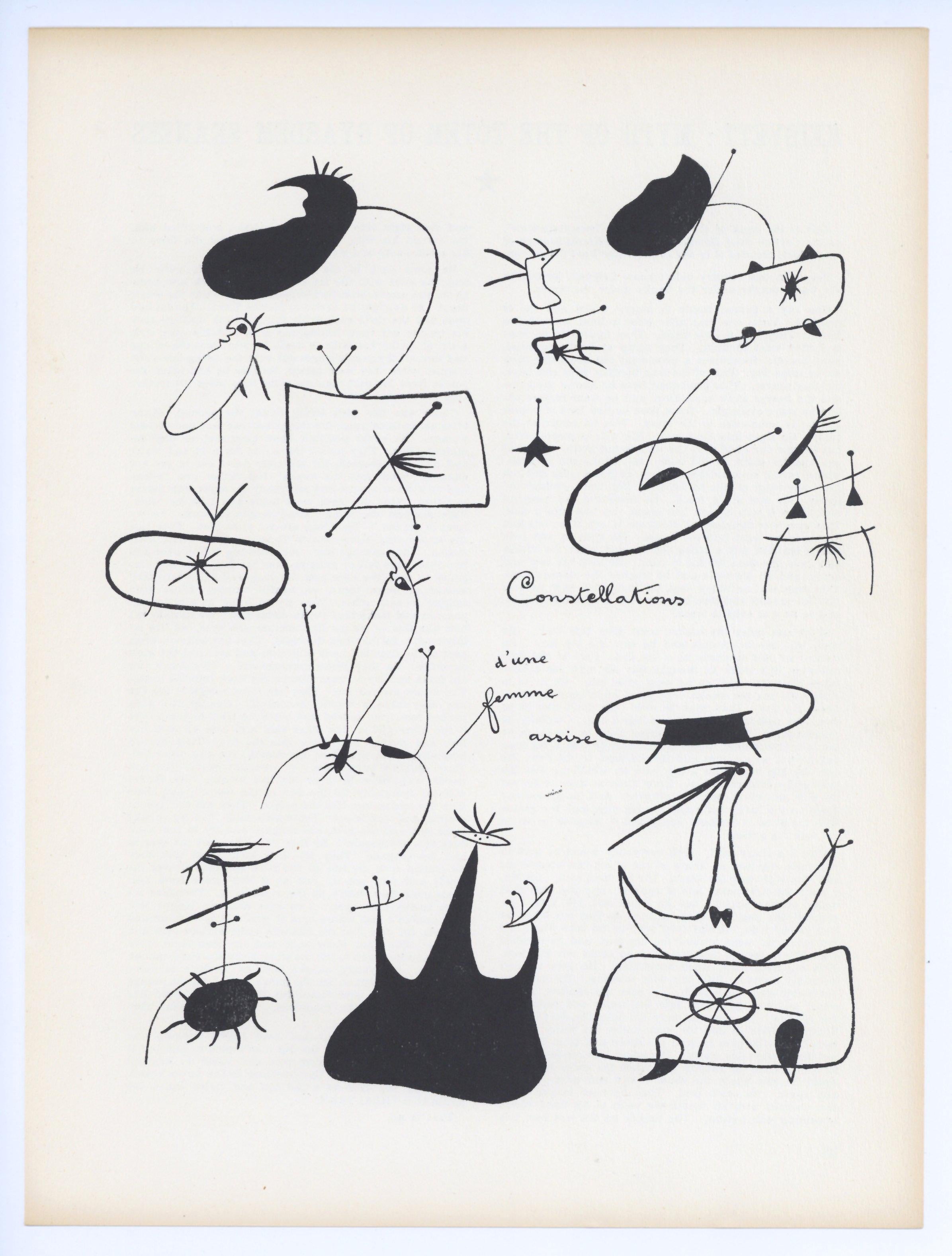 "Lithographie "Konstellationen einer armen Frau – Print von (after) Joan Miró