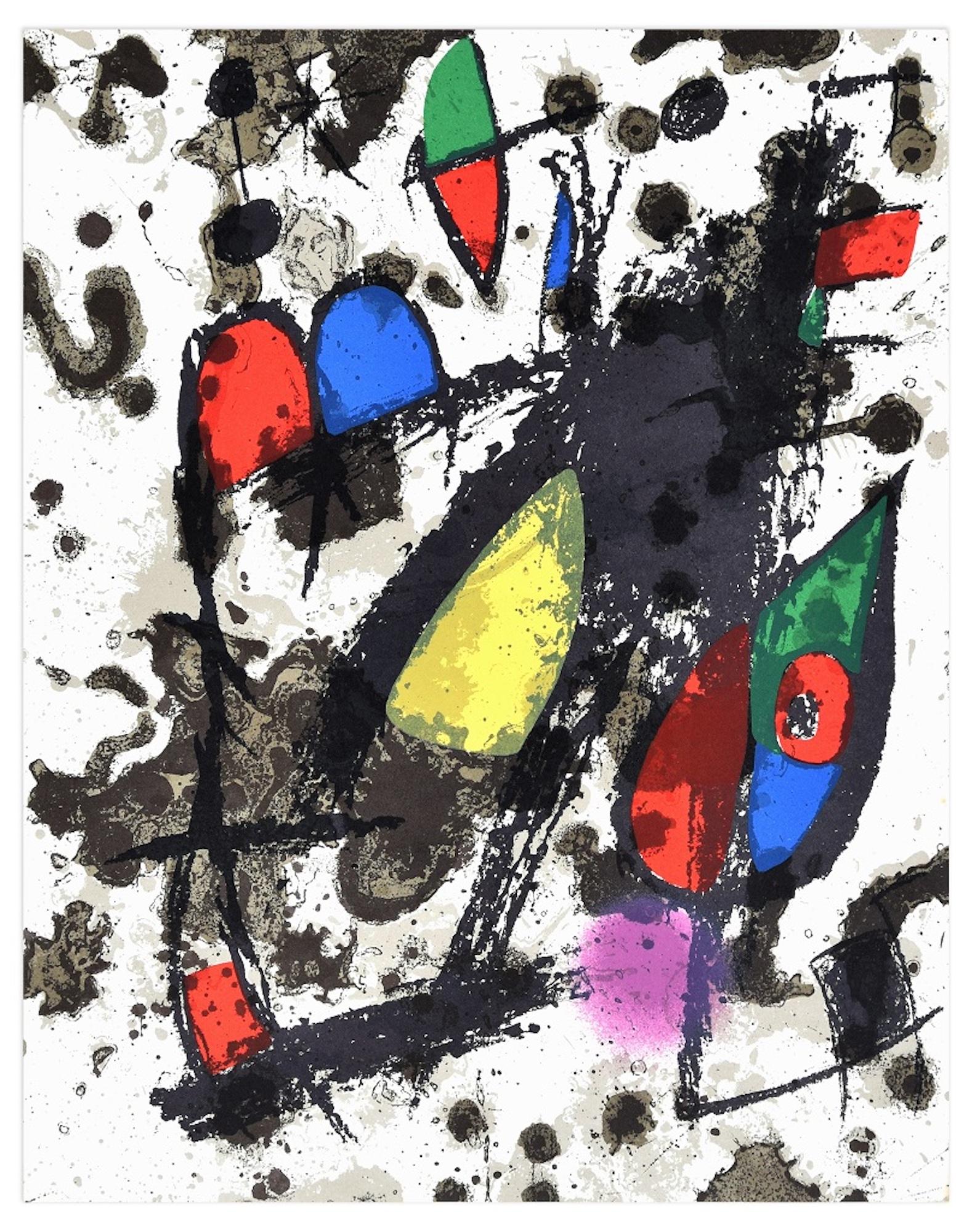 Coverture - Lithograph by Joan Mirò - 1974