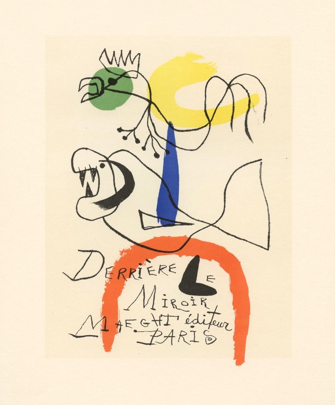 "Derriere le Miroir" lithograph poster - Print by (after) Joan Miró